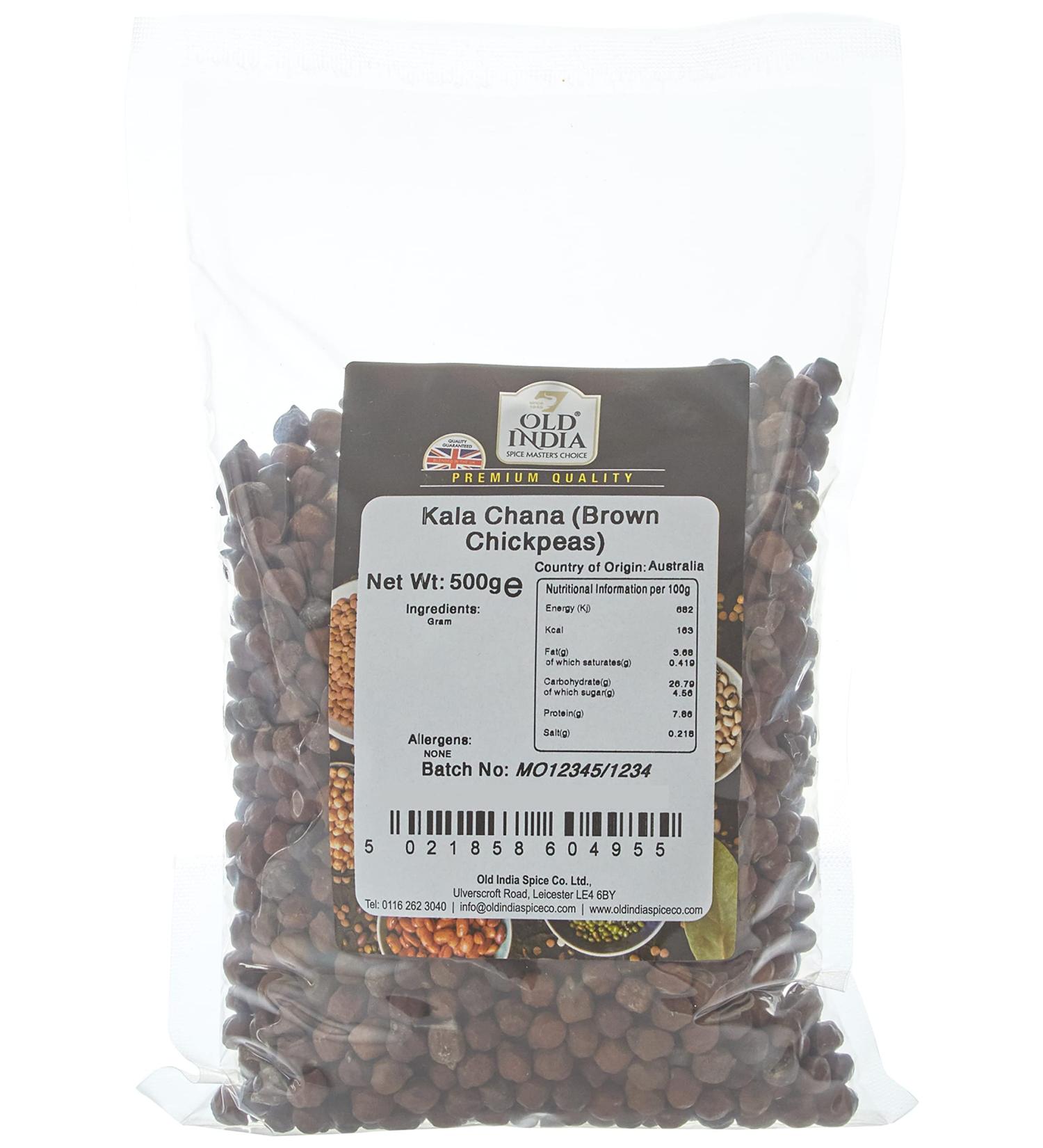 Old India Kala Chana (Brown Chickpeas) 500g - Buy Now for Authentic Taste! - Buy Online on GoSupps.com