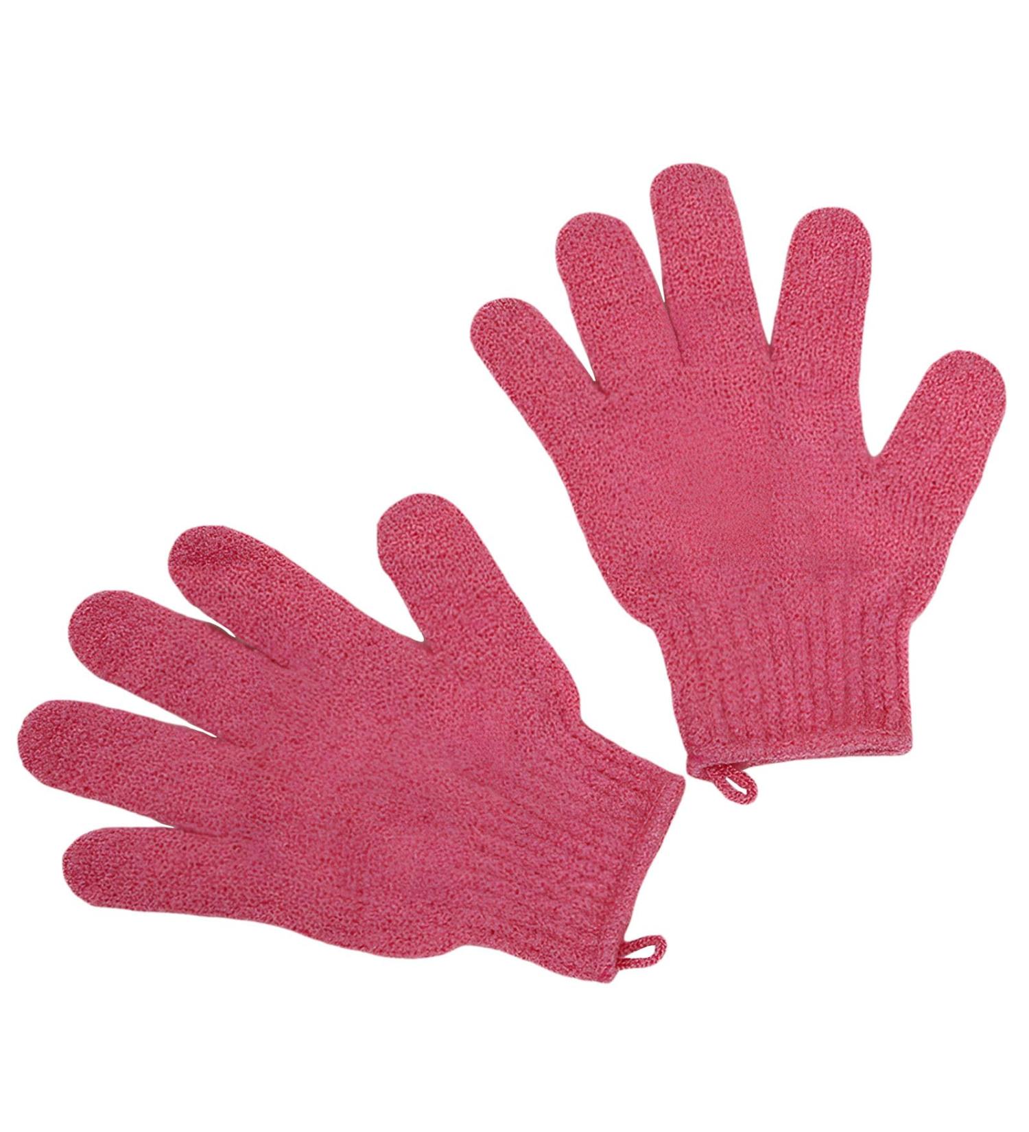 2Pcs Exfoliating Gloves - Bamboo Shower Gloves - Bath and Body Exfoliator Mitts - Scrubs Away Ingrown Hair and Dead Skin - for Shower Spa Massage and Dead Skin Cell Remover Loofah - Red 1 pair red - Buy Online on GoSupps.com