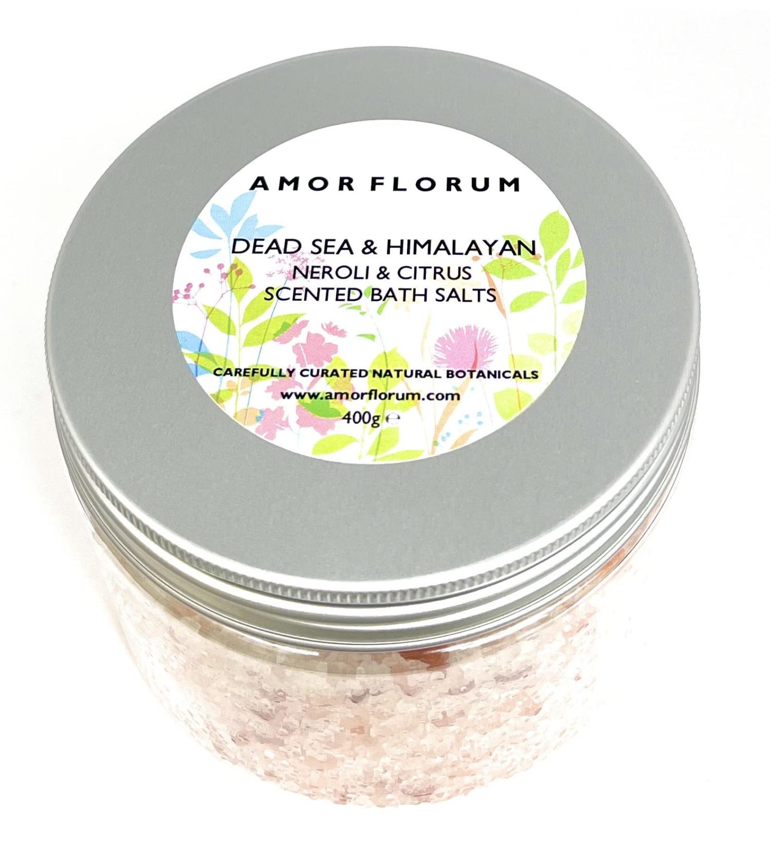 Amor Florum 100% Natural Bathing Salt - Himalayan & Totes Sea Salt with Neroli & Lemon | Detoxify Hydrate & Relax - 400g - Buy Online on GoSupps.com