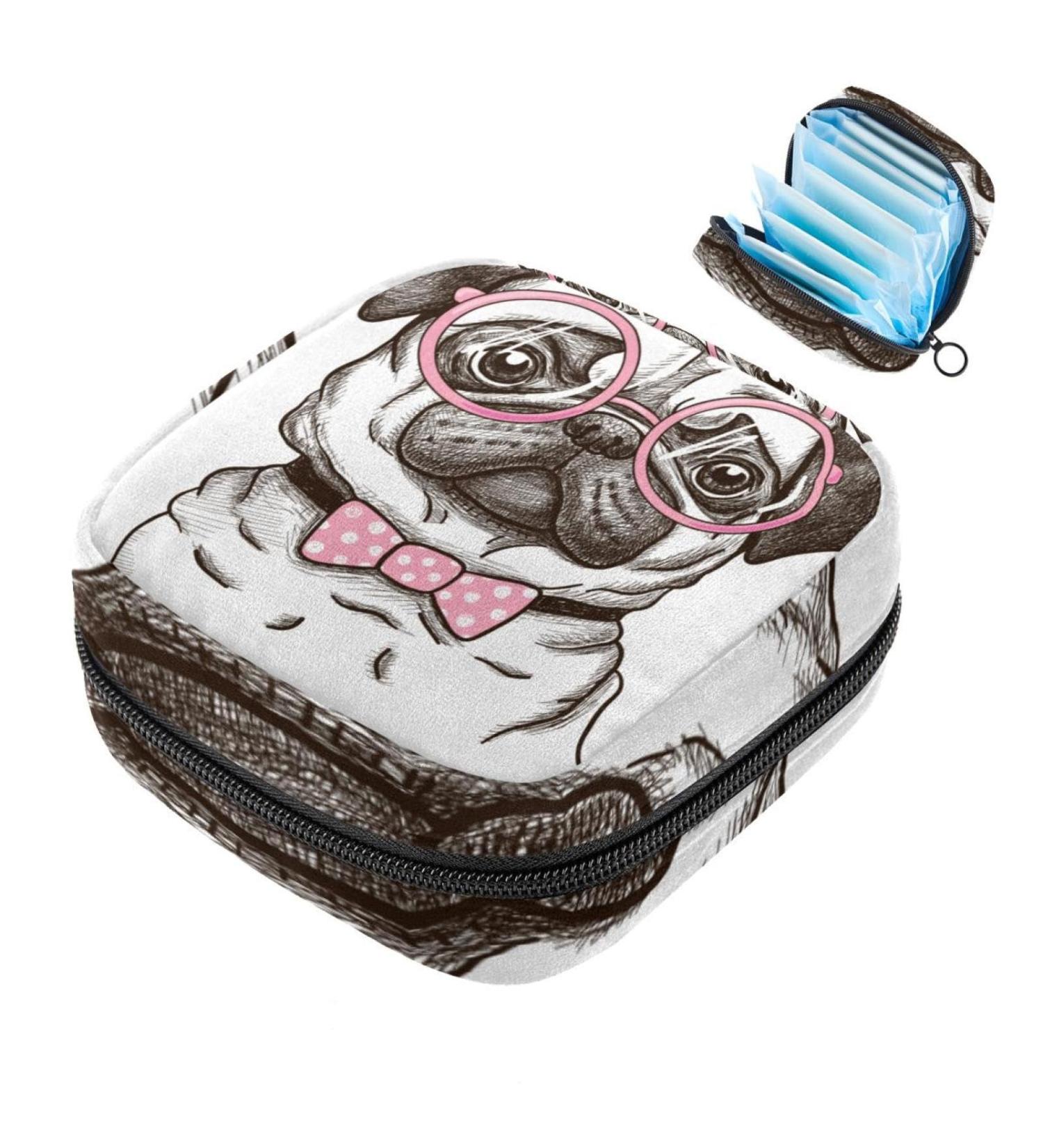 Buy Cute Pug Storage Bags for Women's Bandages Portable Menstrual Pads & Tampons | Shop Now for Office & School - Buy Online on GoSupps.com