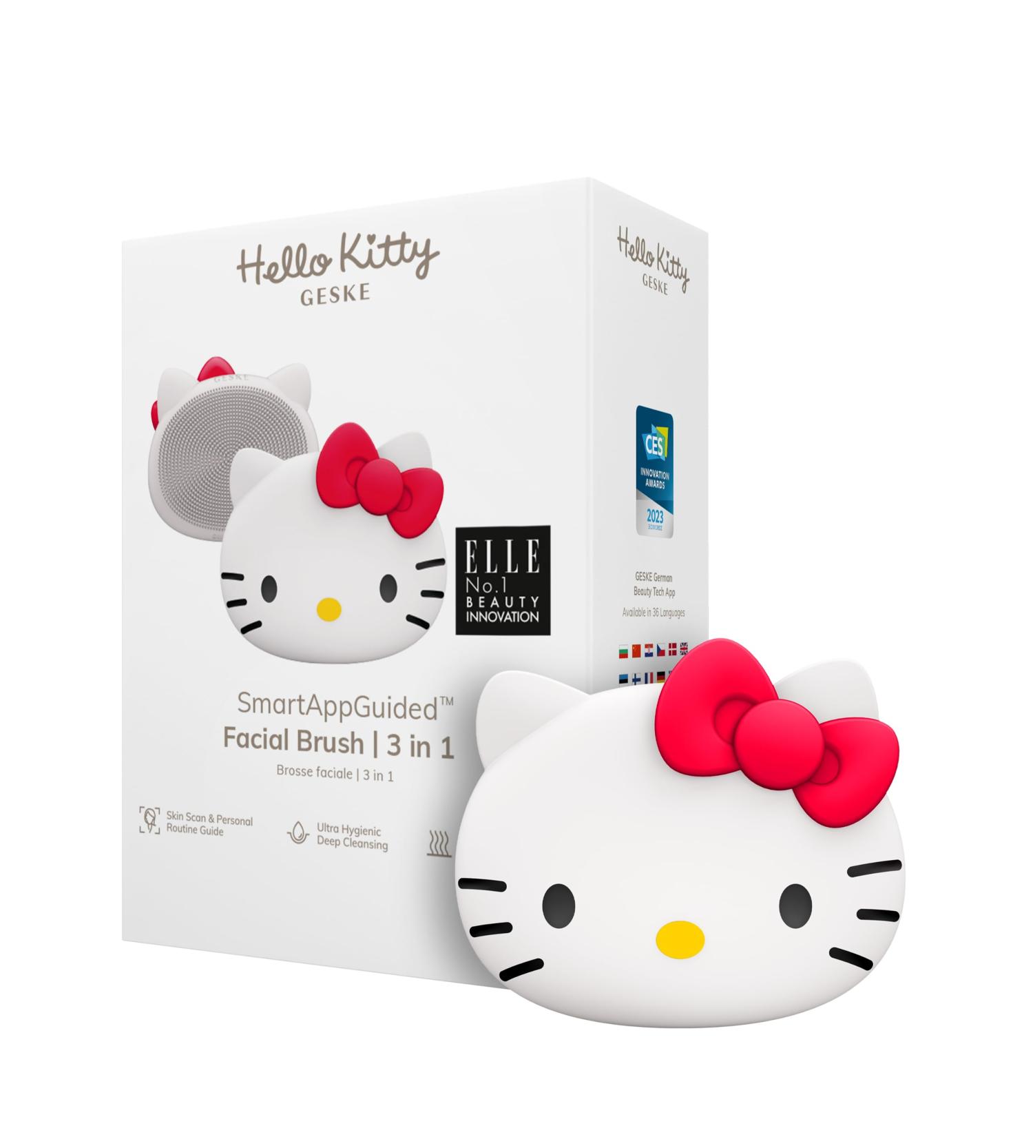 Geske x Hello Kitty SmartAppGuided Facial Brush | 3-in-1 Silicone Cleaning Brush for Gentle Skincare - Buy Online on GoSupps.com