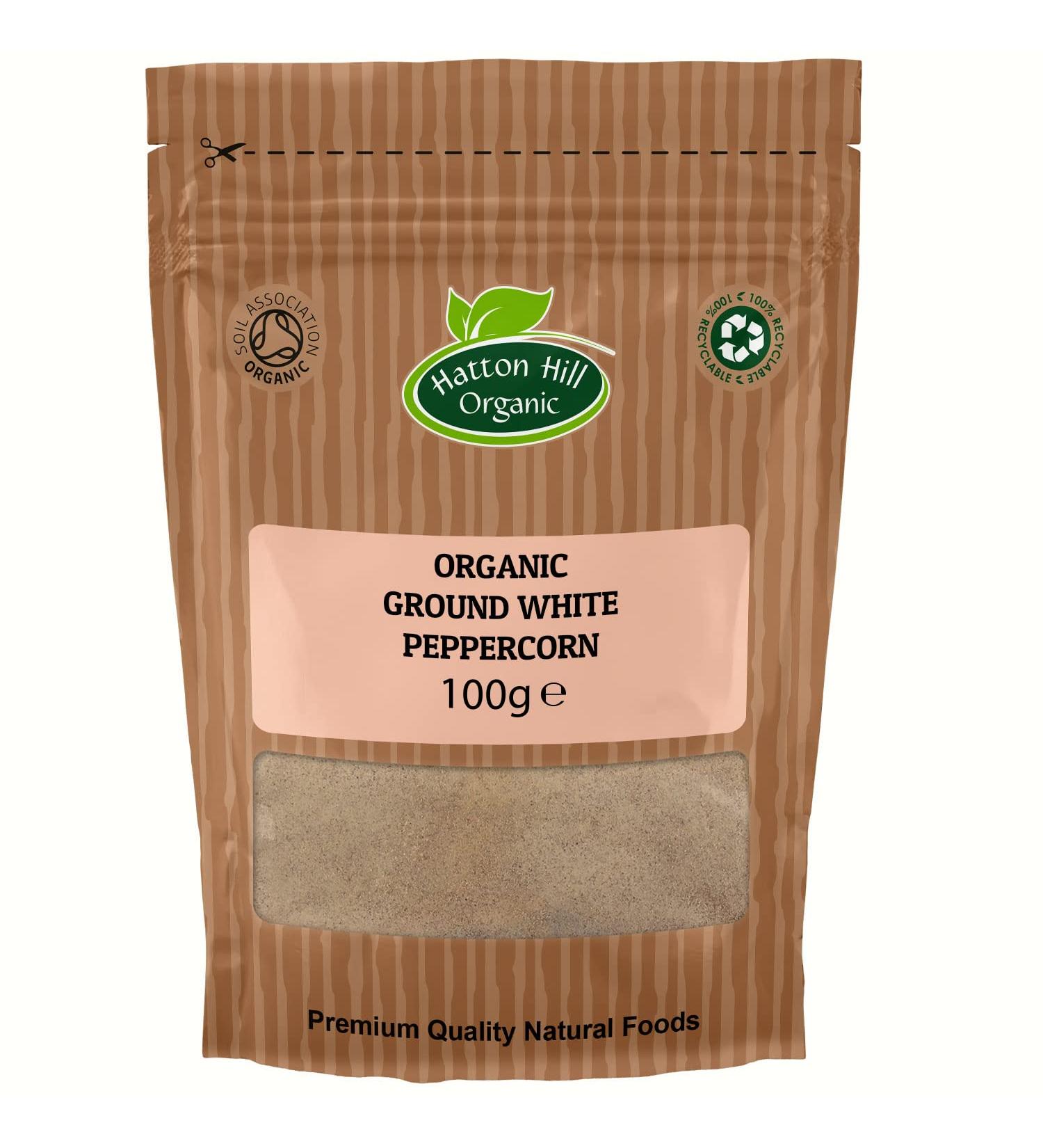 Certified Organic 100g Ground White Pepper by Hatton Hill Organic - Buy Online on GoSupps.com