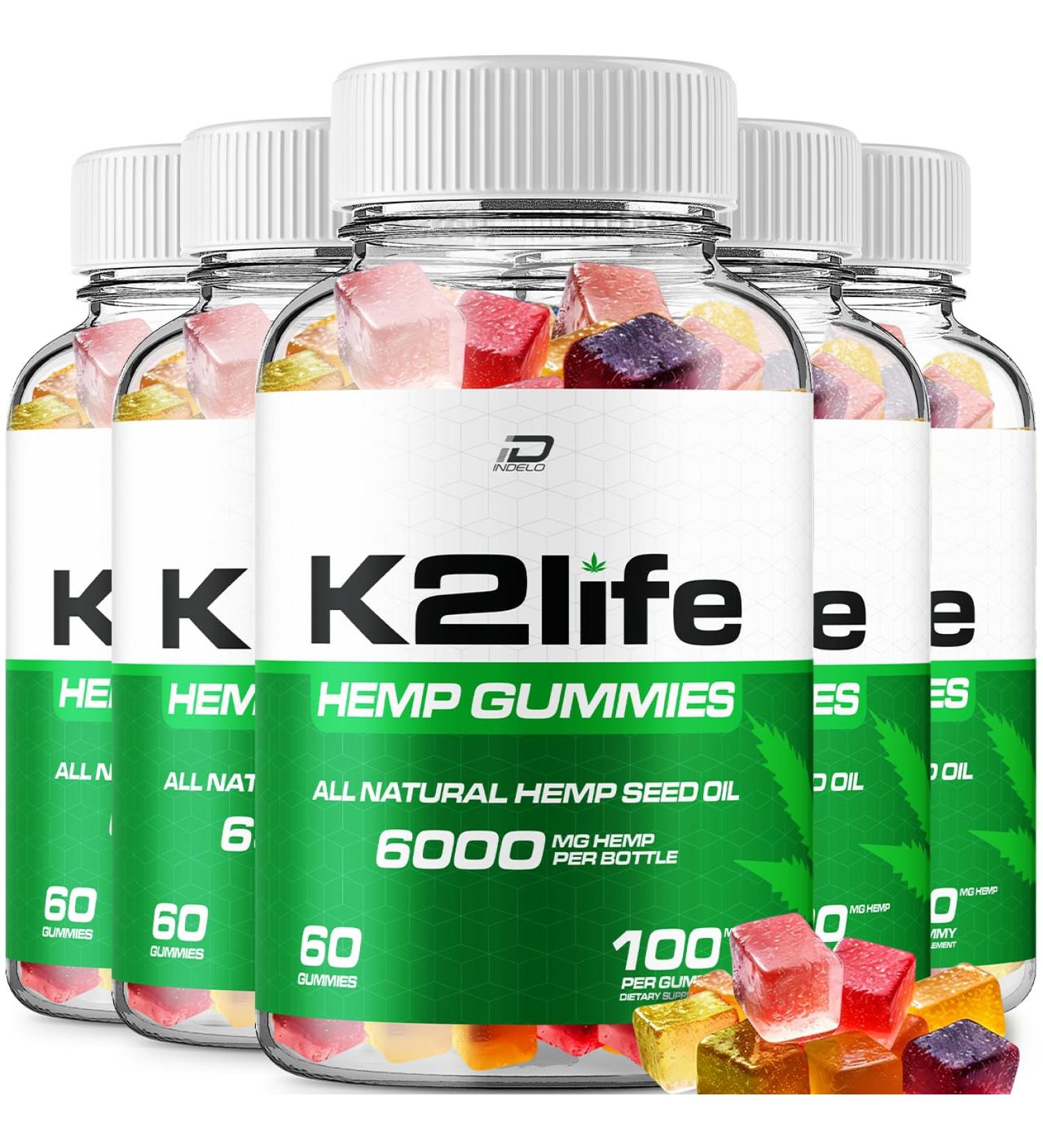 K2Life Hemp Gummies - with Hemp Seed Extract K2 Life Hemp Gummies Tinnitus Herbal Supplement Health and Wellness Support All Natural K2Life Hemp Gummy Advanced Formula (5 Pack - 300 Gummies)