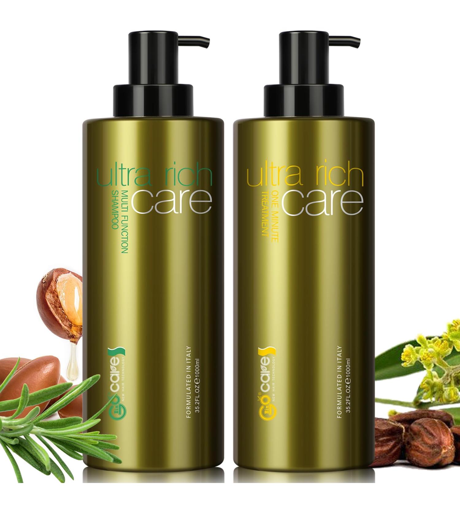 Bingocare 35.2 OZ Natural Sulfate-Free Argan Oil Shampoo & Conditioner Set | Moisturizing & Volumizing Haircare for Dry Curly Frizzy Hair | Gentle Restoration for Men & Women - Buy Online on GoSupps.com