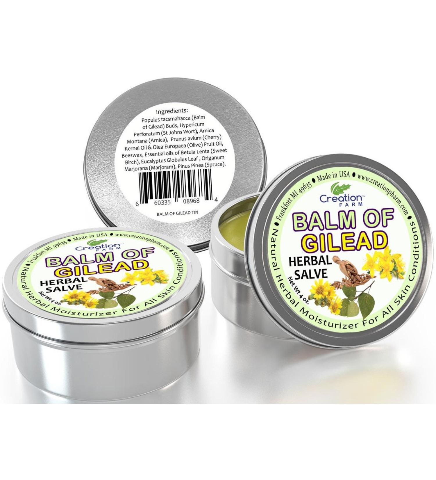 Creation Farm Balm of Gilead Herbal Salve - 3 Pack Large 4 oz Tins -Balm of Gilead Ointment -Balm De Gilead Ung ento