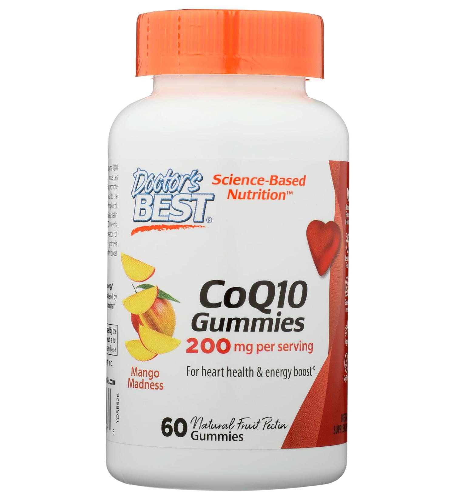Buy Doctors Best CoQ10 Gummies Mango - 60 Count | Premium Quality Boost Energy & Heart Health International Shipping Available - Buy Online on GoSupps.com