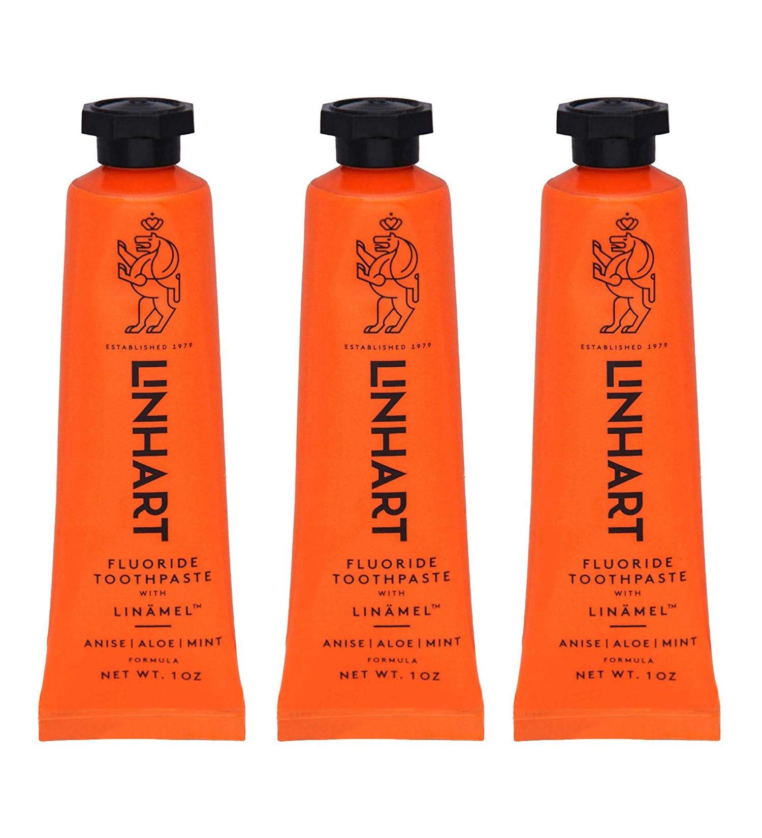 LINHART Travel Toothpaste - Enamel Care Gentle Formula for Sensitive & Normal Teeth Supports Healthy Gums and Fresh Breath Portable On-The-Go Oral Care 1 Ounce (Pack of 3) Mint Flavor - Buy Online on GoSupps.com