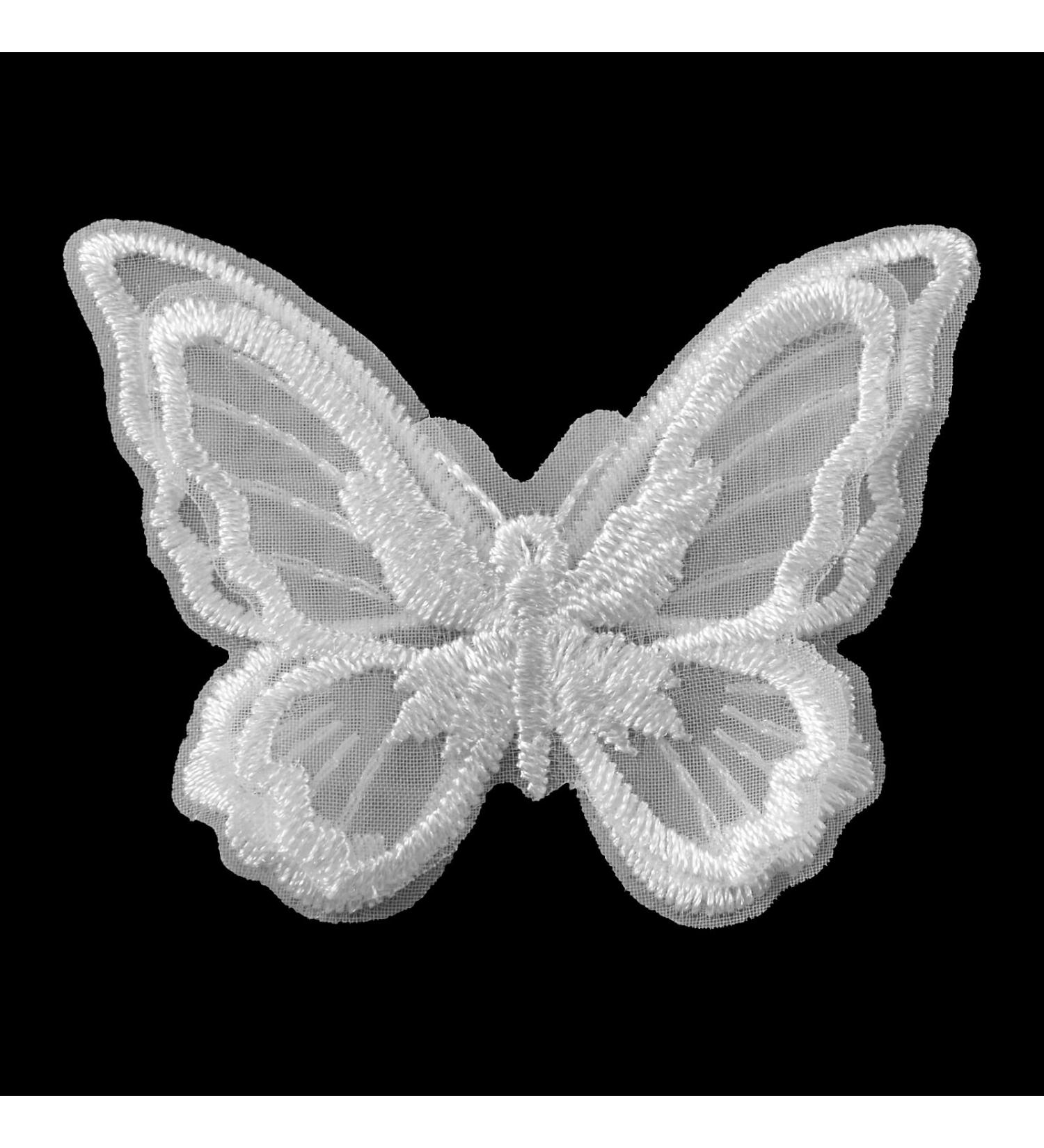 12 Pcs Double Layer Butterfly Lace Trim Embroidered Patches - White Organza Fabric for DIY Crafts and Wedding Decor - Buy Online on GoSupps.com