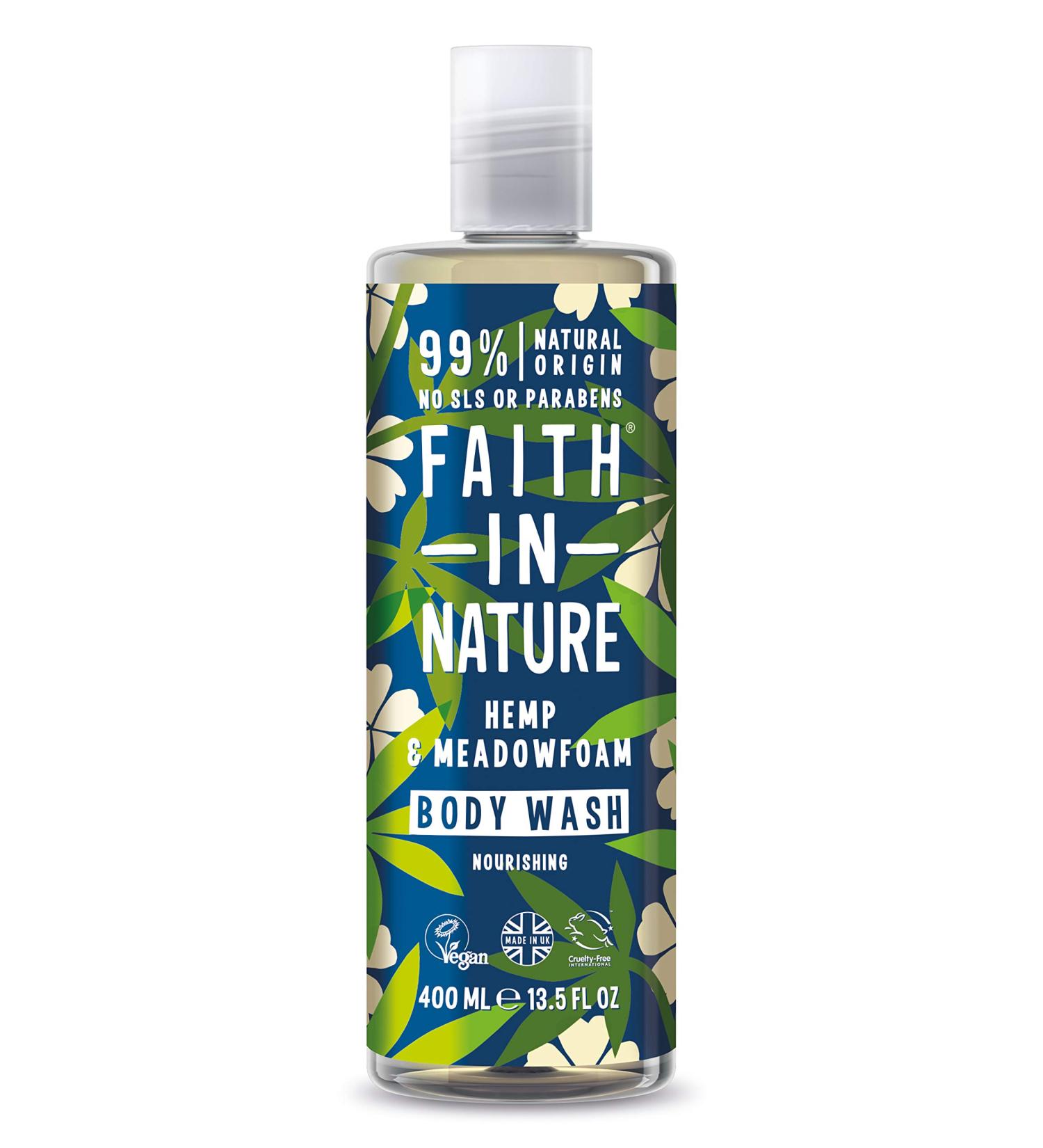 Faith In Nature Hemp & Meadowfoam Body Wash - Restoring, Vegan, Cruelty-Free - 400ml (Pack of 1) - Buy Online on GoSupps.com