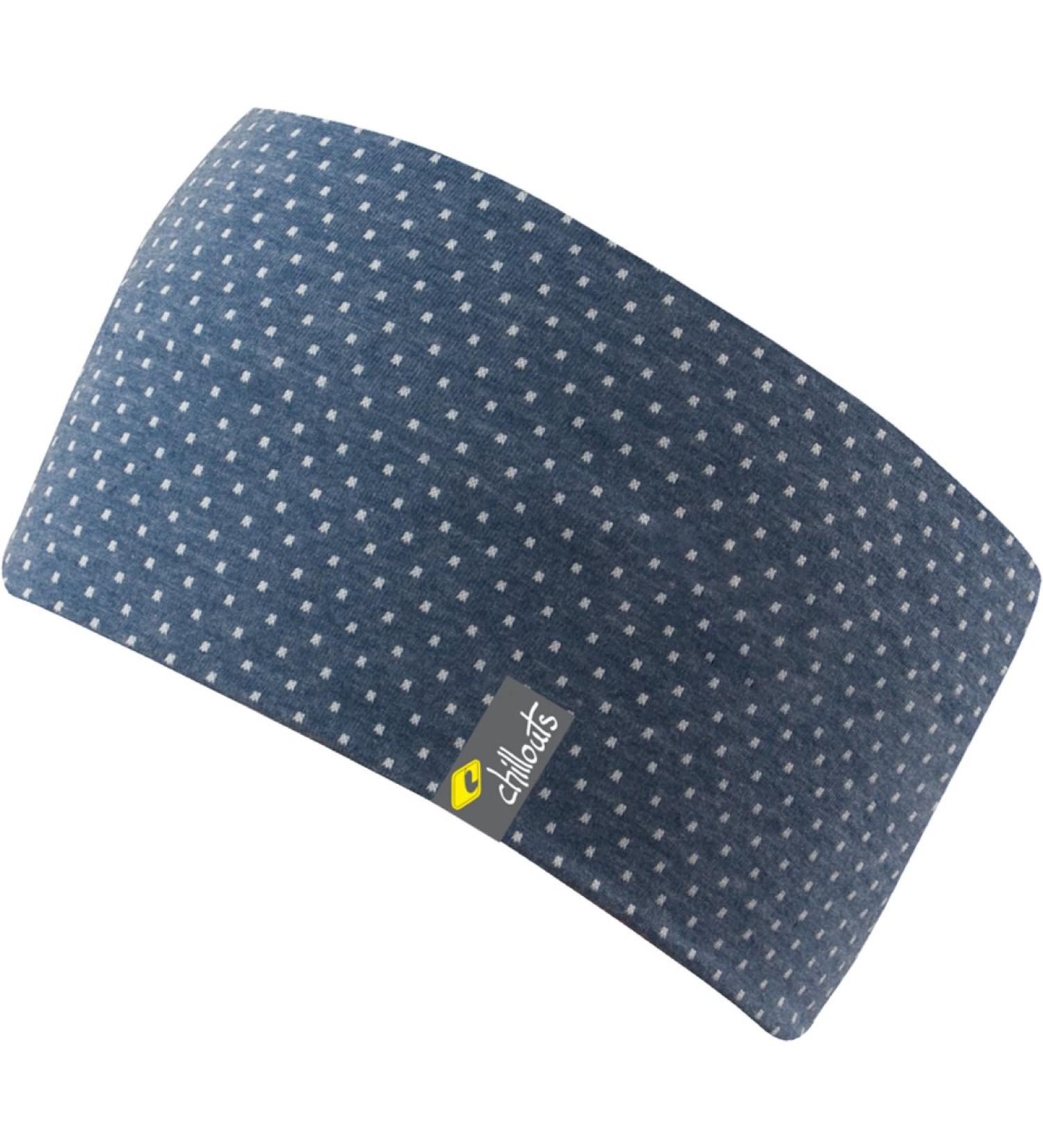 sporty headband hairband made of cotton jersey in many colors double layer blue-white one size