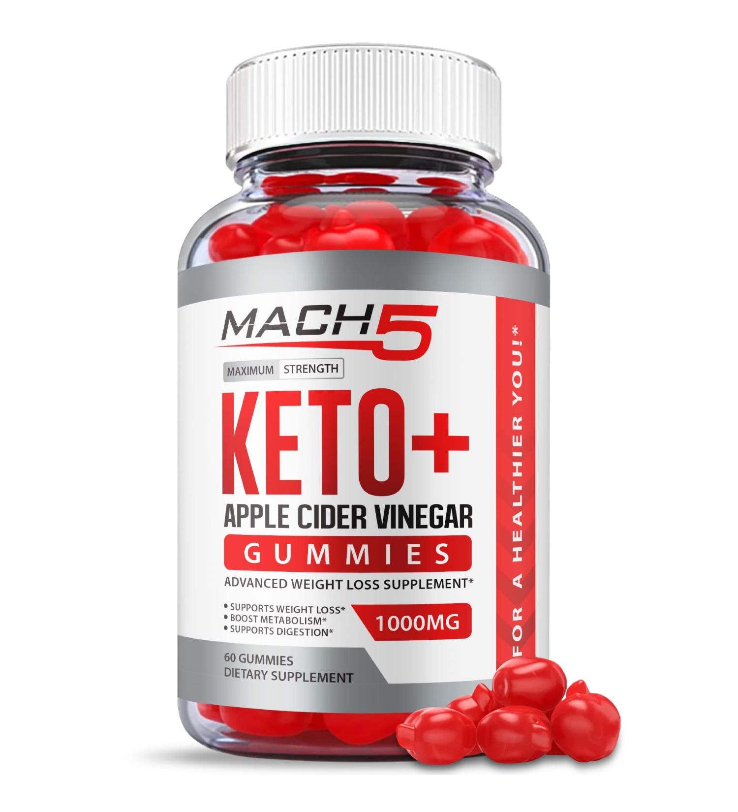 Mach5 ACV Keto Gummies with Beet Root Juice & Vitamin B12 - 60 Vegan Gummies - Buy Online on GoSupps.com