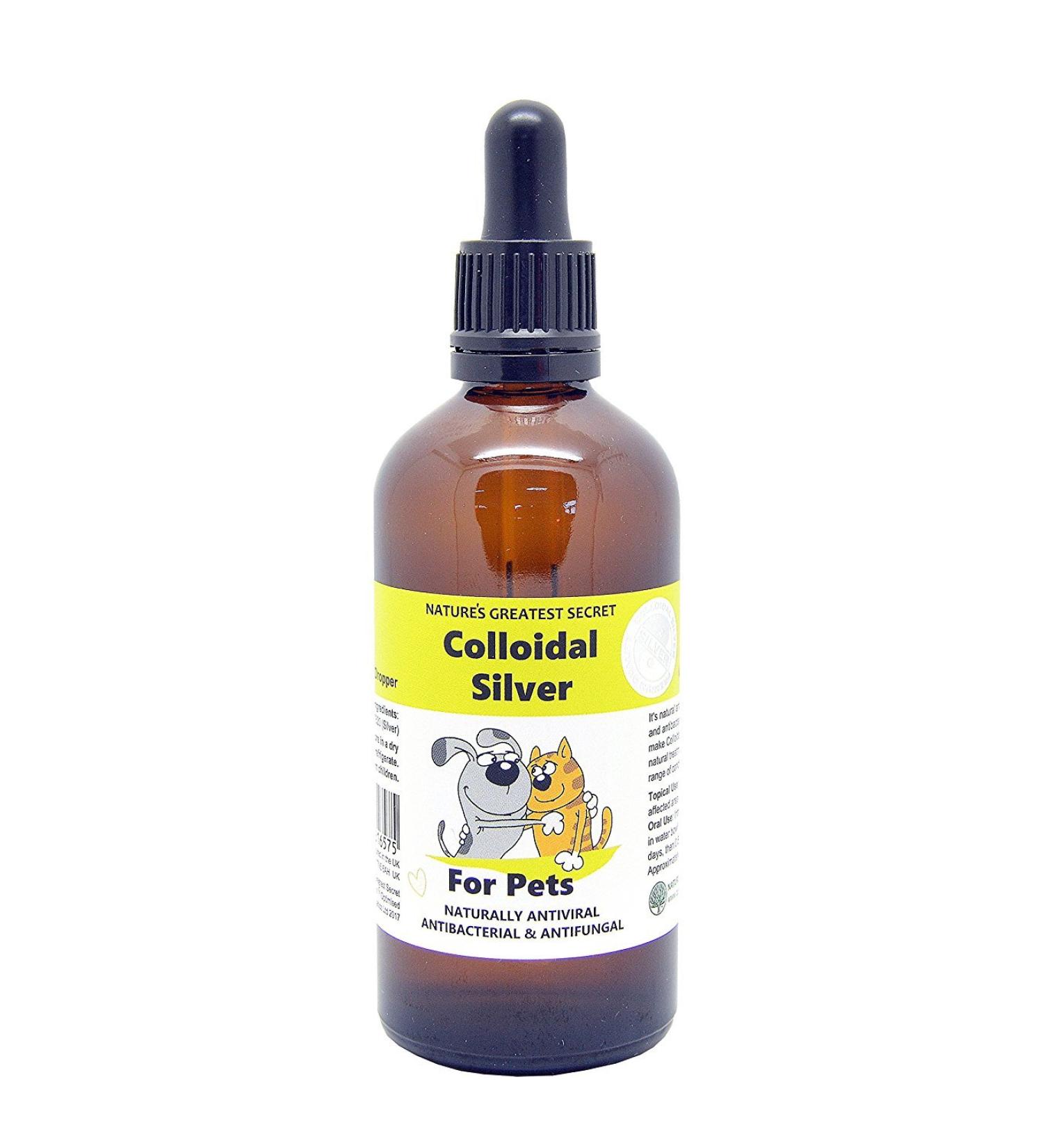 Nature's Greatest Secret Antibacterial Premium Quality Smallest Particle Size Crystal Clear Colloidal Silver Petcare 20ppm Dropper 100ml Natural 100 ml (Pack of 1)