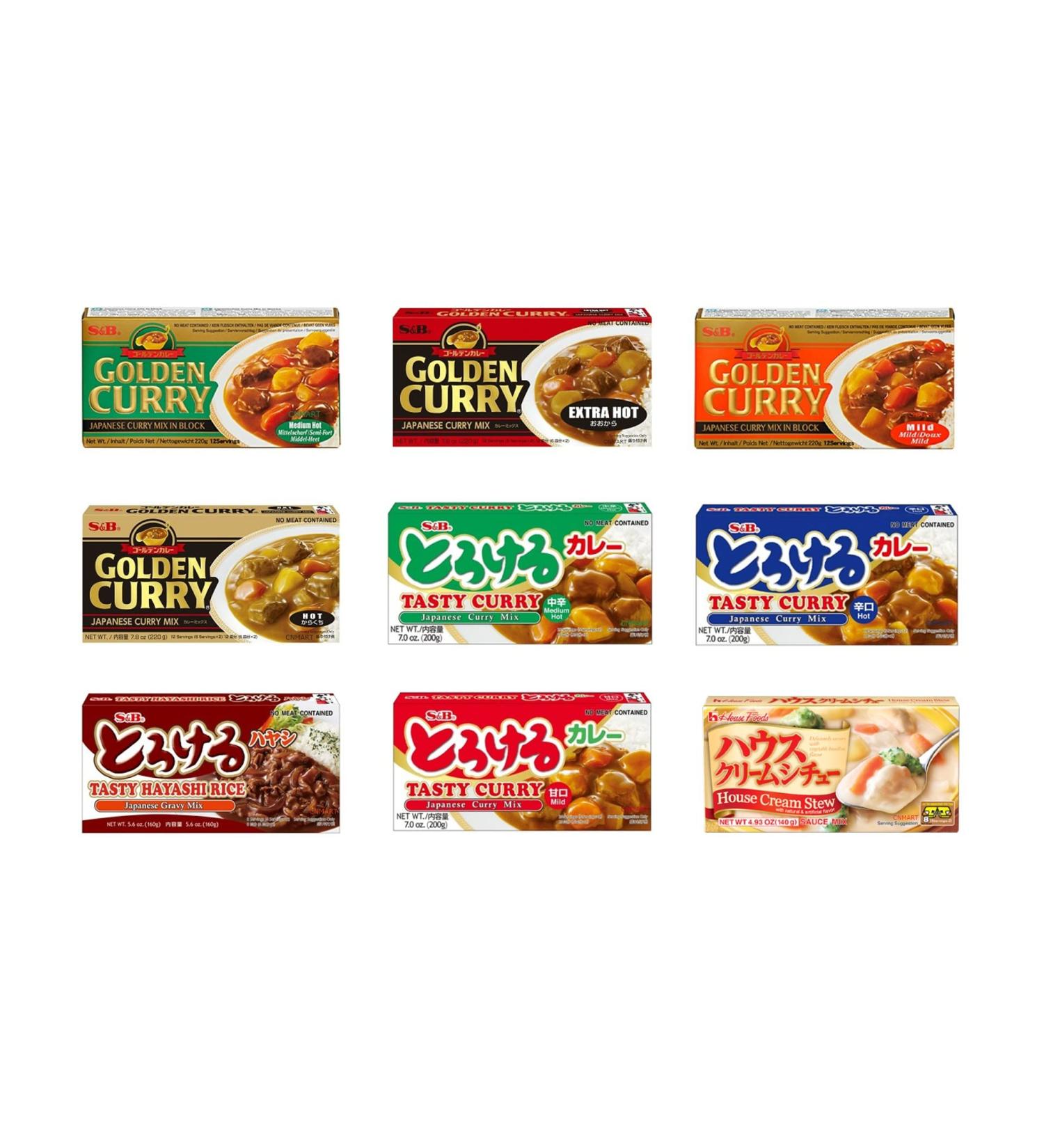S&B Golden Curry Sauce Mixed Assorted Flavours 220g (Pack of 3) Self Customised - Buy Online on GoSupps.com