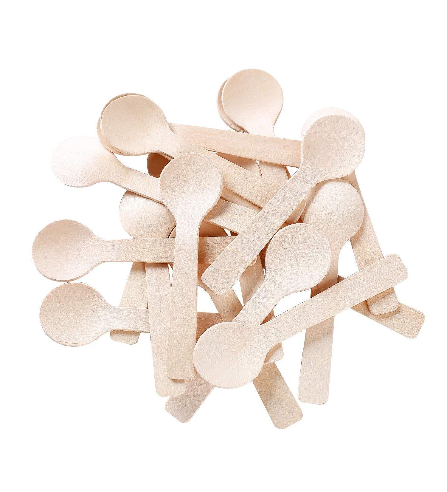 Gmark 4 Mini Wooden Spoons 100 ct - Biodegradable Birchwood (100pcs/bag) | GM1042A - Buy Online on GoSupps.com