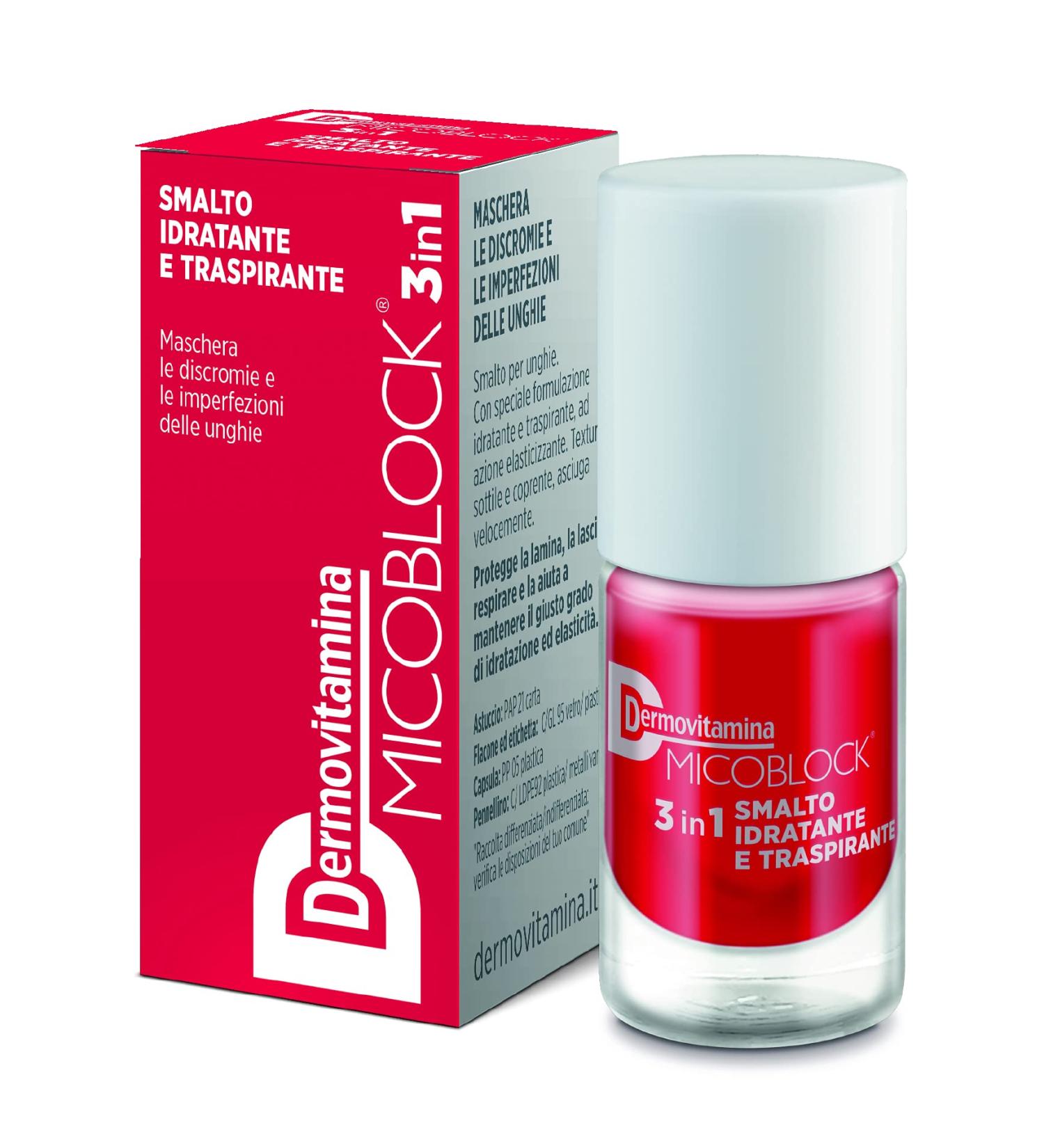 Dermovitamina Micoblock 3in1 Red Nail Polish 5ml - Buy Internationally | Long-lasting Quick-Drying & Skin-Friendly - Buy Online on GoSupps.com