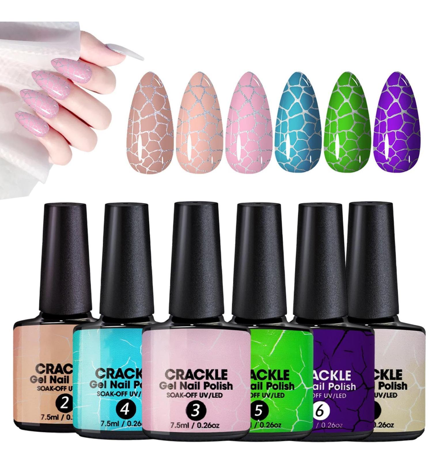 Crackle Gel UV LED Lamp Base and Finish Gel for Cracked Nails Compact Kit for Girlfriend Sister and Women - Buy Online on GoSupps.com