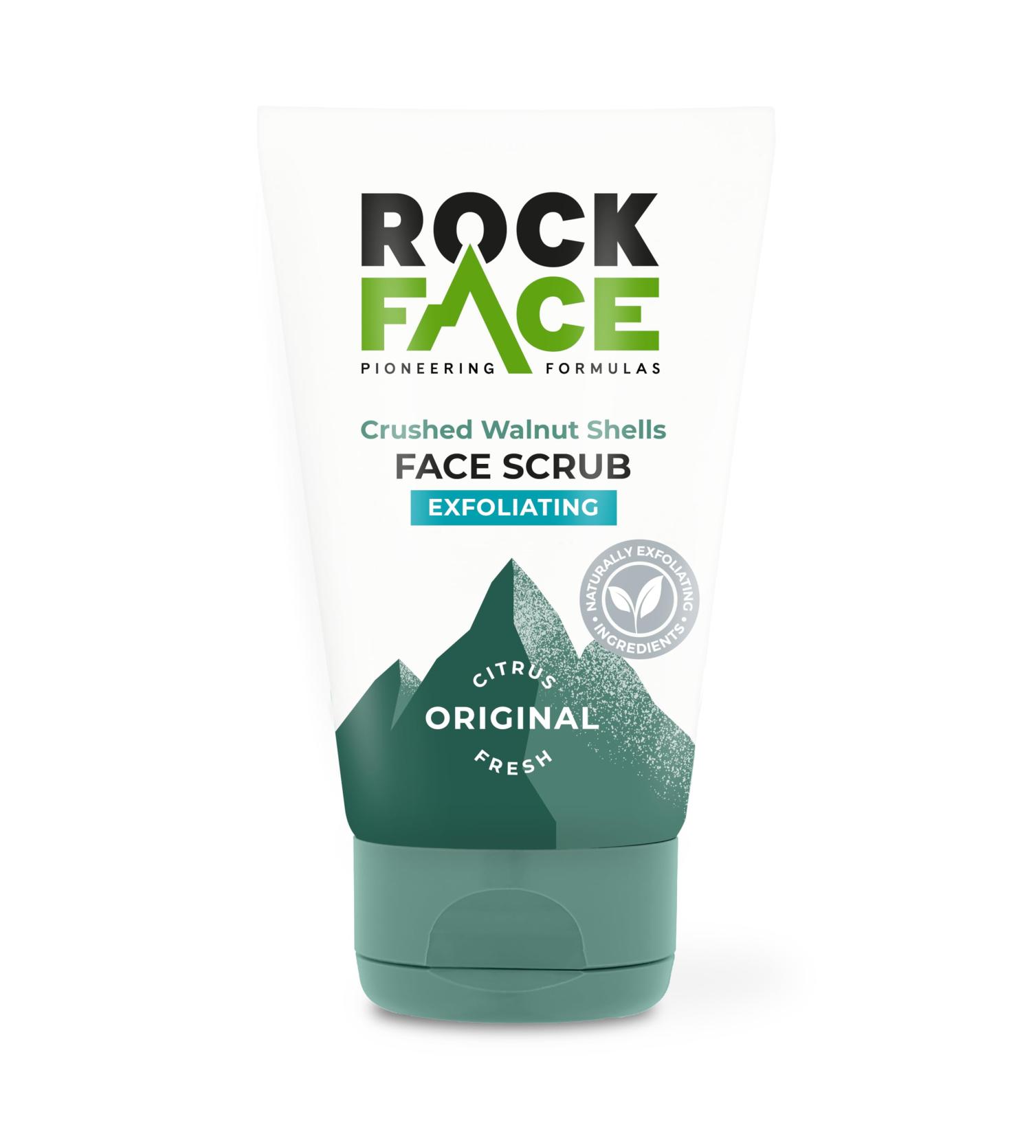 Rockface Exfoliating Face Scrub for Men 100ml | Everyday Face Scrub | Invigorates Tired Skin | Fresh Citrus | Smooth Skin - Buy Online on GoSupps.com