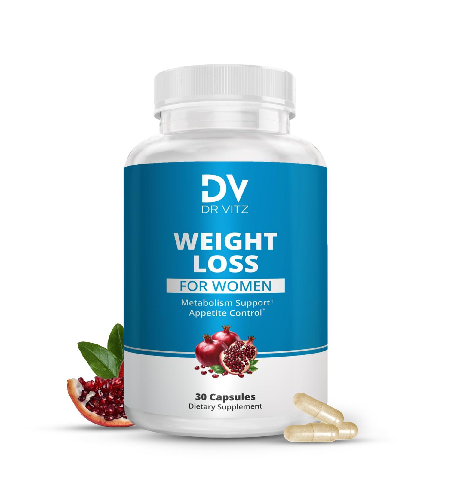 Dr Vitz Weight Loss Pills for Women Fat Burner & Appetite Suppressant Metabolism Booster with Chromium Green Tea & Guarana 30 Capsules Caffeine Anhydrous for Energy Support - Buy Online on GoSupps.com