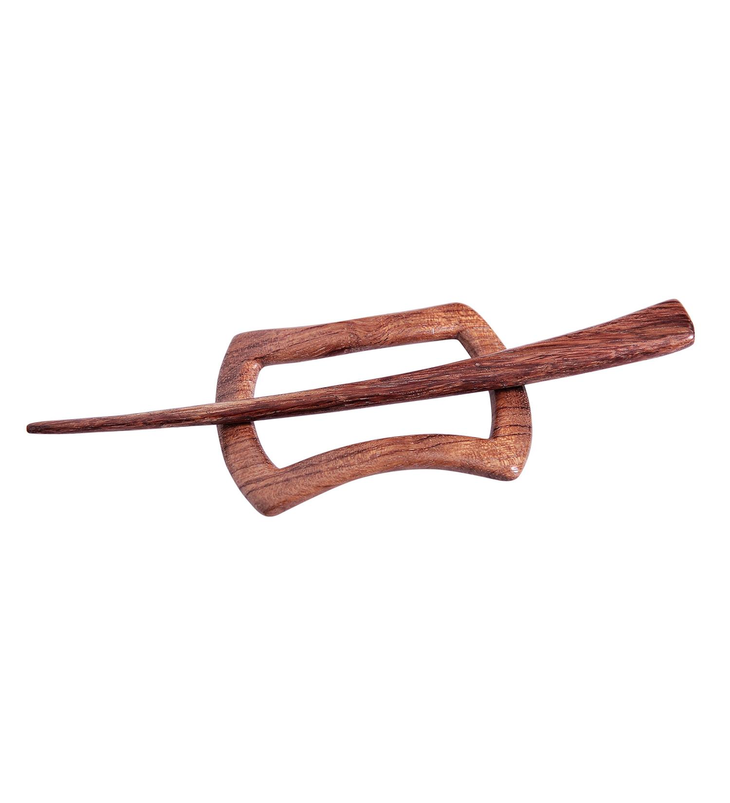 MaryCrafts Wooden Hair Barrette - Handmade Rectangle Hair Pin Clip and Shawl Pin - Buy Online on GoSupps.com