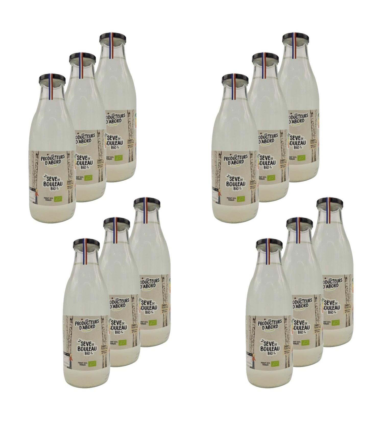  Les Producteurs d'abord Pack of 12 Organic Birch Sap 100% Natural Detox Drink France 1 L Bottle - Buy Online on GoSupps.com