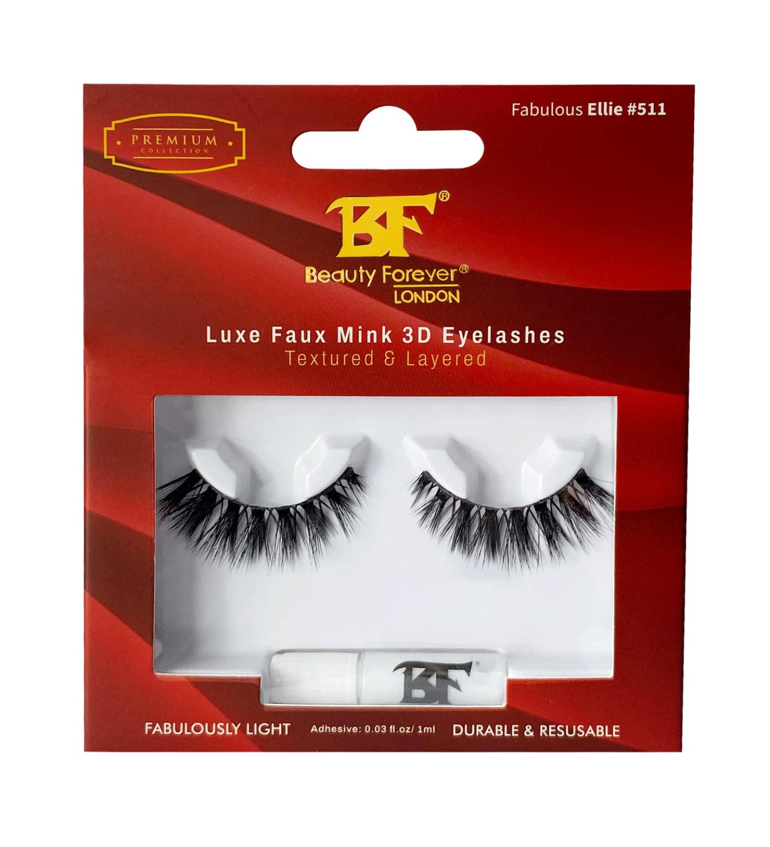 Beauty Forever Luxe Faux Mink 3D Eyelashes With Textured and Layered Fabulous Ellie No. 511 - Buy Online on GoSupps.com