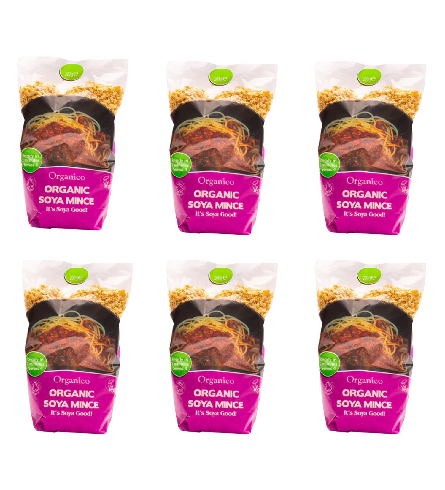 Organico - Organic Soya Mince 6x 200g - High Protein & Gluten-Free Plant Based Food. No GMO No Preservatives. Vegan Mince Suitable For Vegetarian & Vegan Diets Great Protein Alternative - Buy Online on GoSupps.com