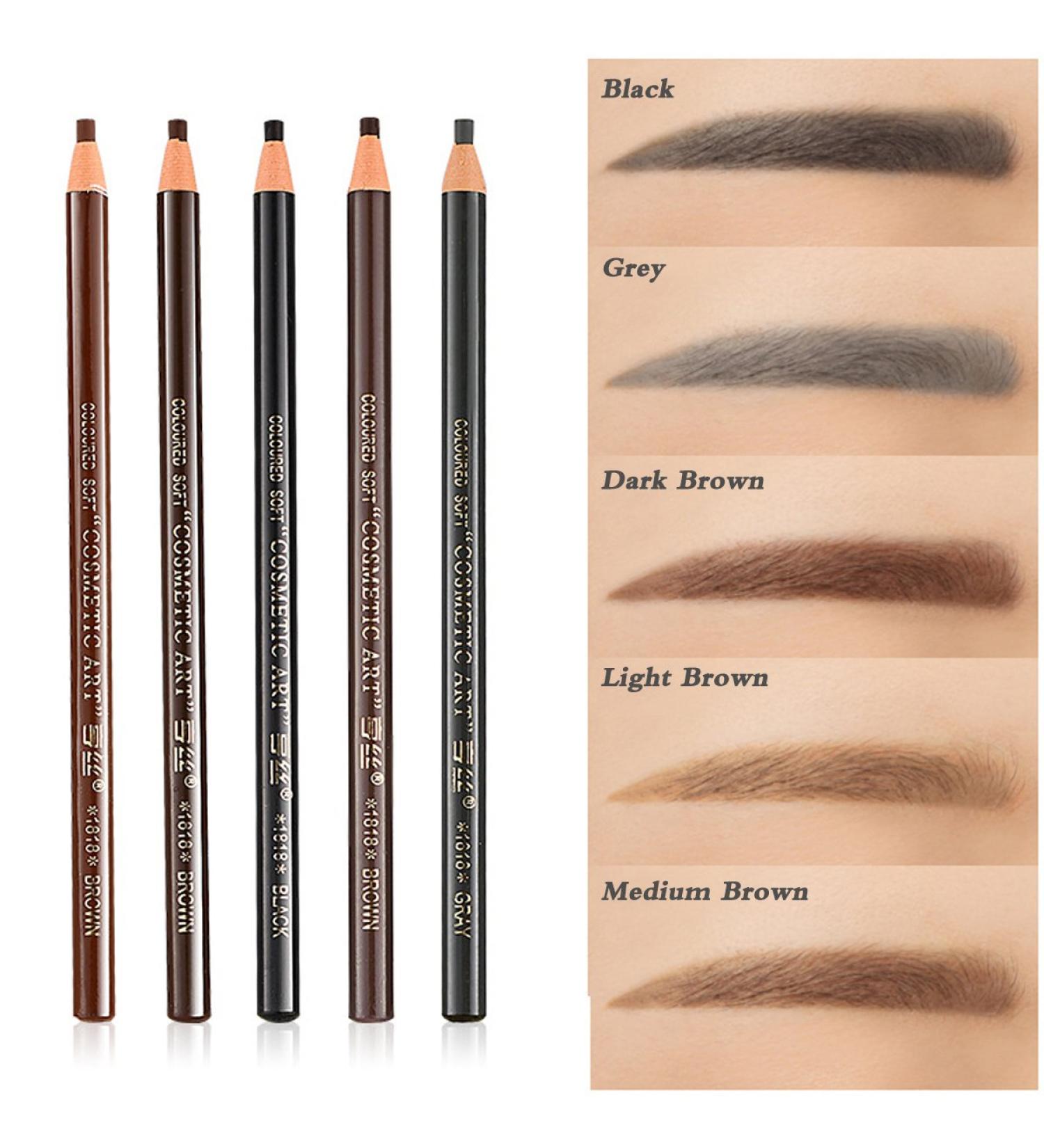 5-Piece Set Peel-Off Eyebrow Pencil | Long-Lasting Eye Brow Pen in 5 Colors | Makeup Cosmetic - Buy Online on GoSupps.com
