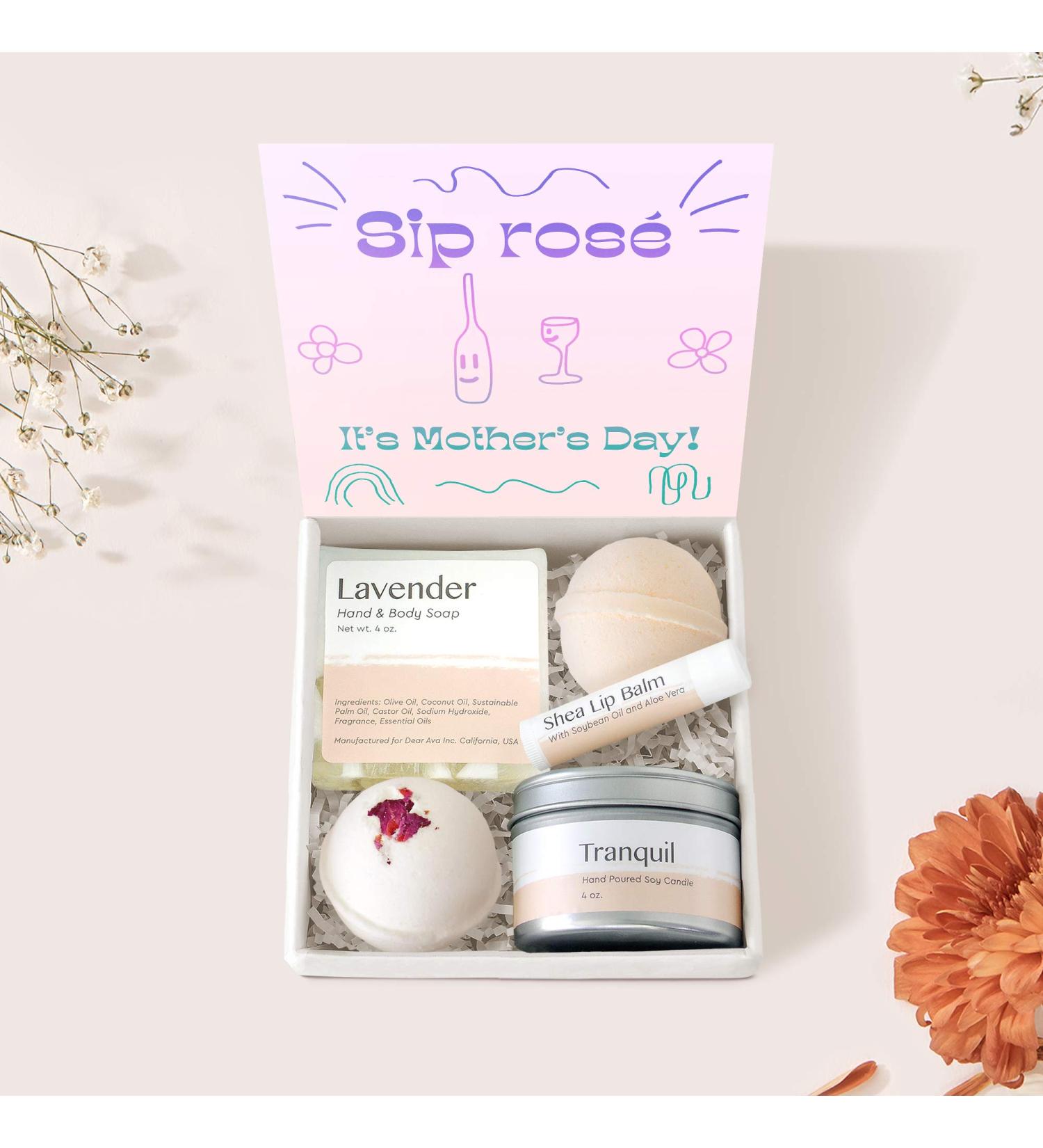 Dear Ava Spa Gifts for Women - Organic Luxury Self Care Bath & Body Kit | Relaxing Anti-Stress Gift Basket with Heartfelt Card - Perfect Mother's Day Present - Buy Online on GoSupps.com