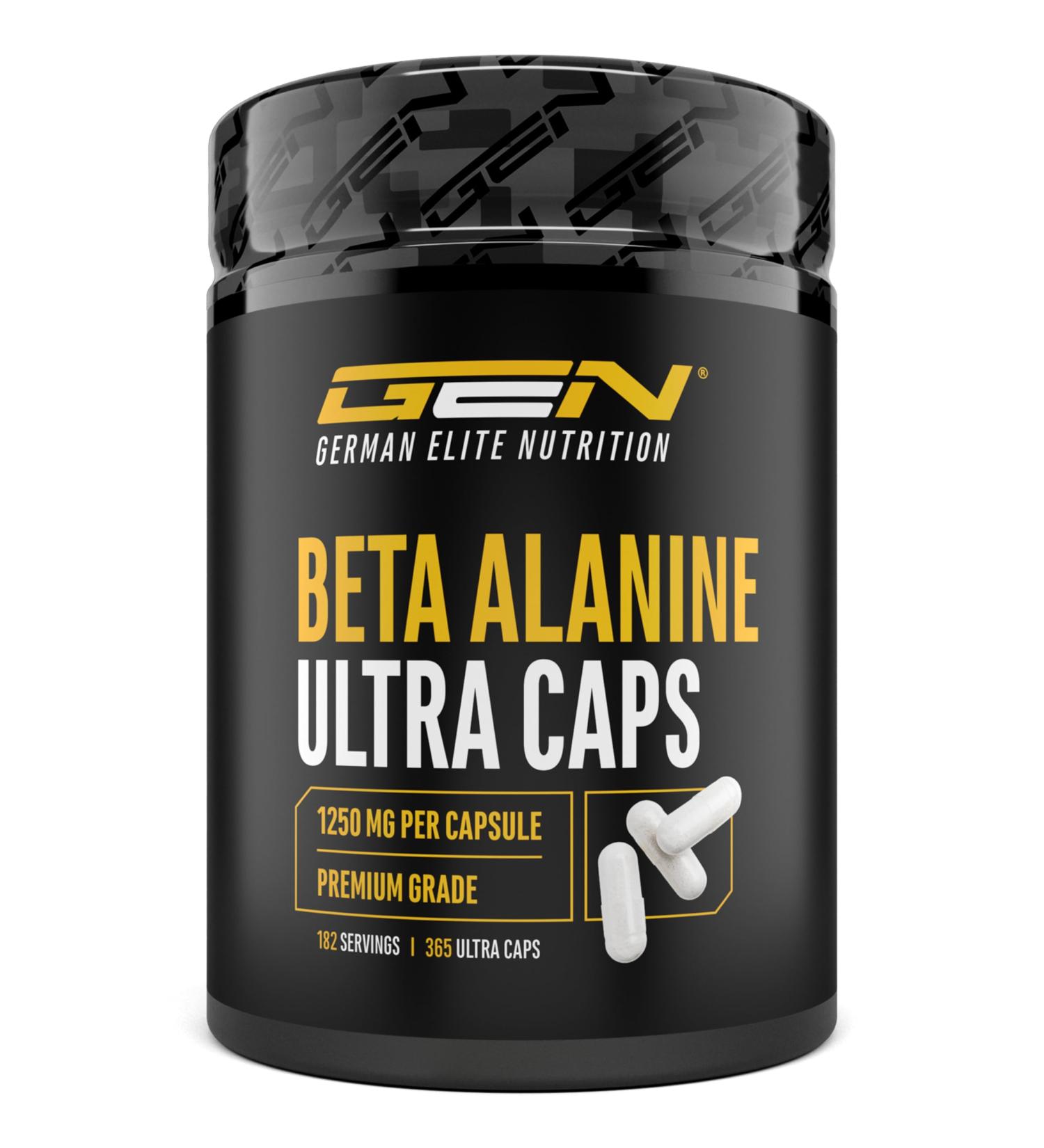 B ta Alanine Ultra Caps - 365 capsules - Hautement dos avec 1250 mg par capsule - B ta Alanine Acide Amin avec 99% de puret - Sans additif ind sirable - Buy Online on GoSupps.com