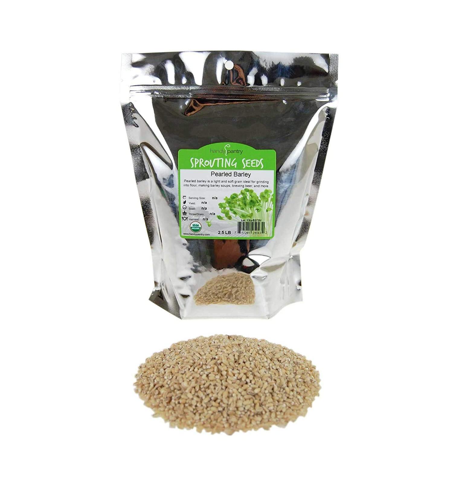 Organic Pearled Barley Groats (Hulled) - 2.5 Lb Re-Sealable Package for Bread, Beer Making, and Animal Feed - Buy Online on GoSupps.com