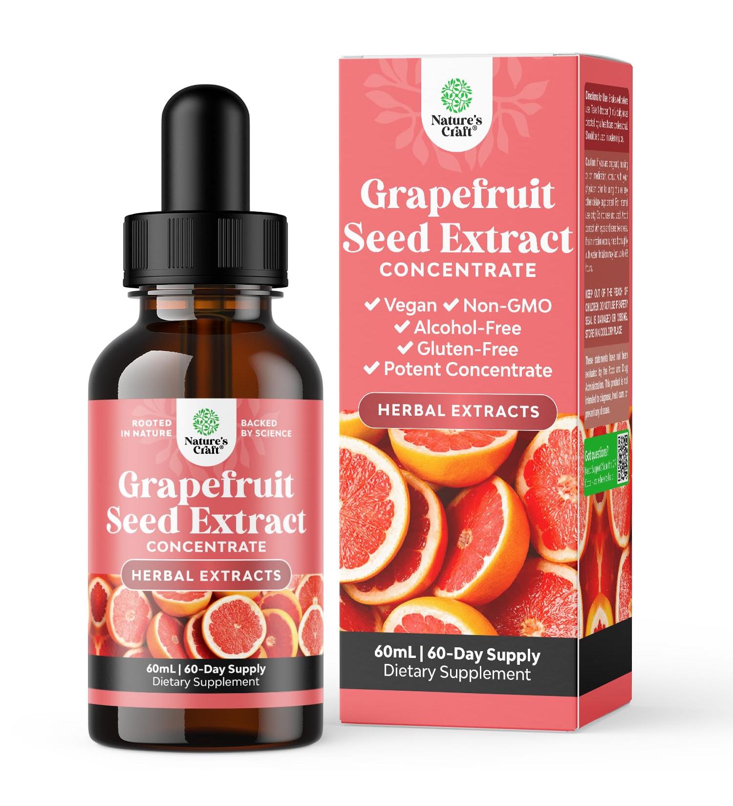 GSE Grapefruit Seed Extract Liquid - One Drop Daily - Super Concentrated Grape Seed Extract Liquid Drops Rich in Bioflavonoids & Polyphenols for Gut Health & Immune Support - 2OZ - 60 Servings 2 Fl Oz (Pack of 1) - Buy Online on GoSupps.com