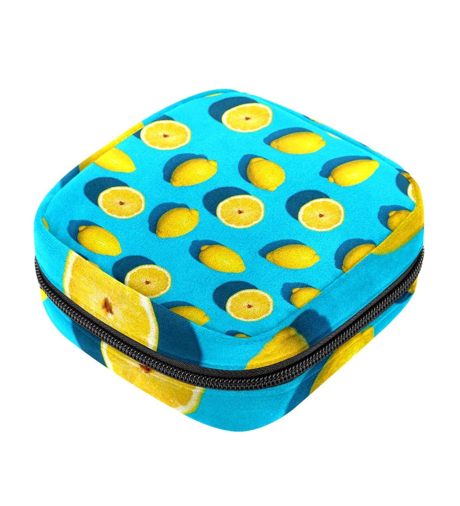 Guantierendiy Lemon Print Menstrual Cup Pouch & Tampon Bag - Color 12 | Portable Sanitary Napkin Storage & Nursing Pad Holder - Buy Online on GoSupps.com