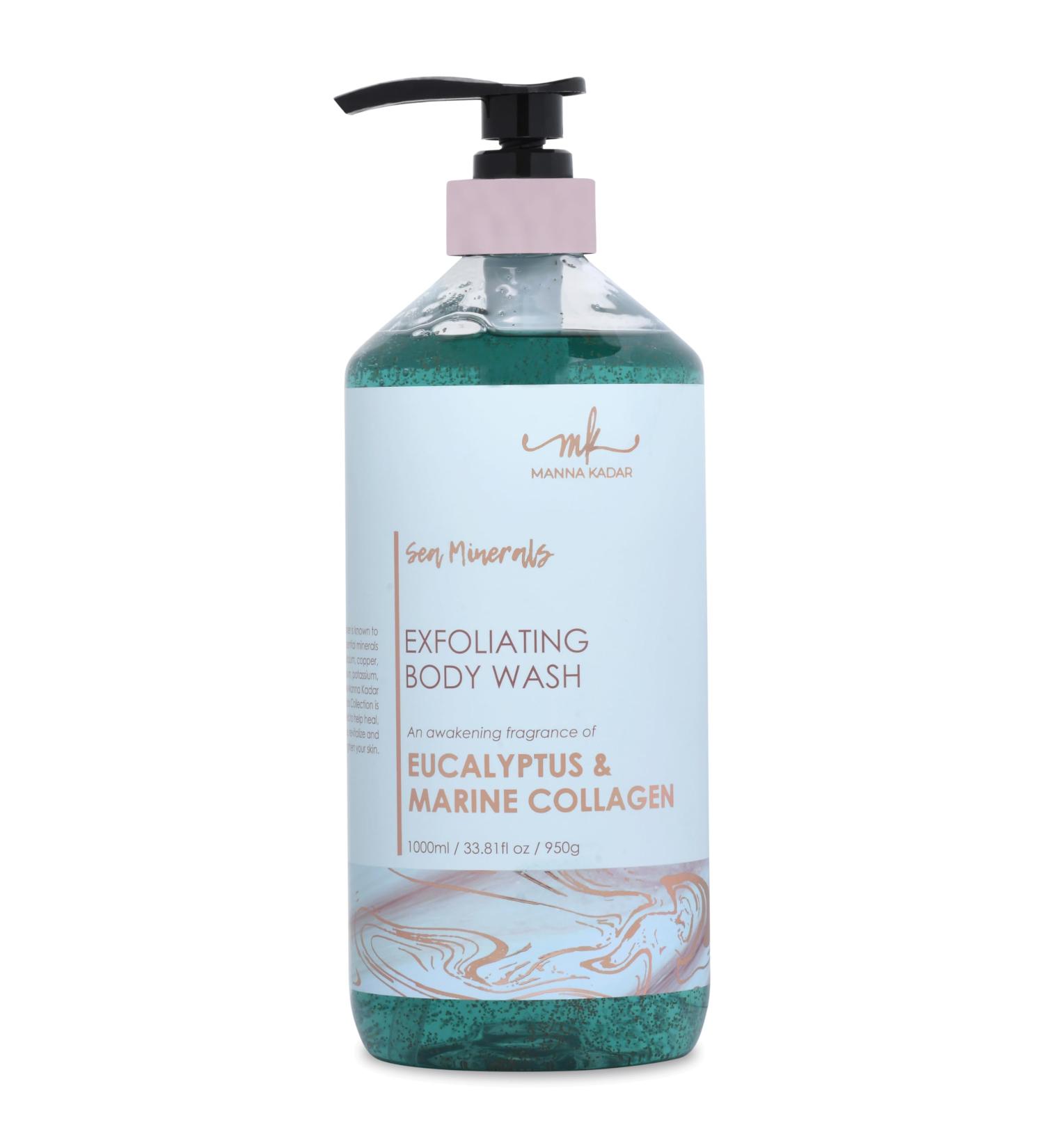 Manna Kadar Beauty Dead Sea Minerals Exfoliating Body Wash - Eucalyptus Marine Moisturizing Shower Gel for Dull Skin Brightening - Buy Online on GoSupps.com