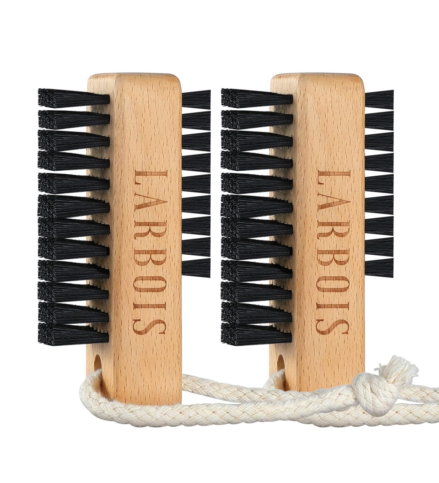 Buy LArbois Double-Sided Wooden Nail Brush - Eco-Friendly Hand & Nail Cleaning Scrub (2 Pack) with Hanging Rope - Perfect for Fingernails - Buy Online on GoSupps.com