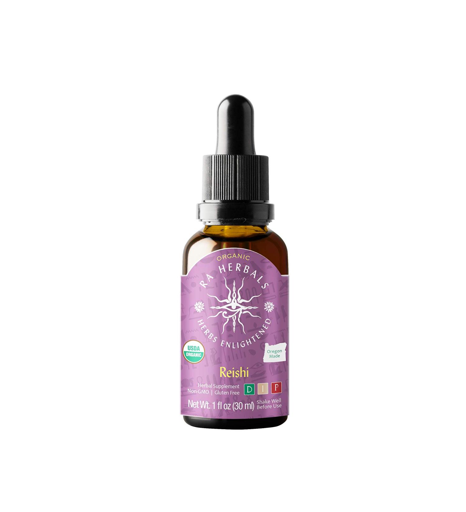 Sun God Medicinals Ra Herbals Organic Reishi Liquid Extract - Immune System Support - 1 fl oz - Buy Online on GoSupps.com