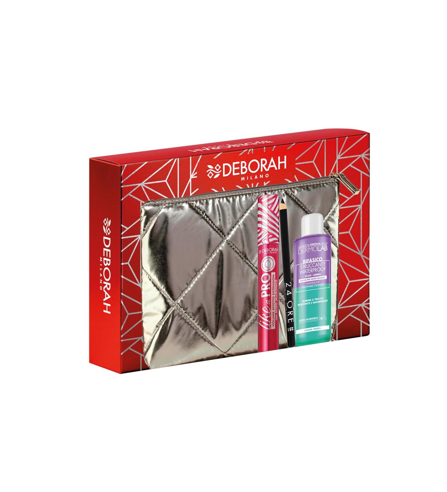 Deborah Milano Coffret cadeau pour femme comprenant mascara Like a PRO crayon yeux 24 heures 251 heures noir et maquillage des yeux biphasique Dermolab 50 ml n 04 - Buy Online on GoSupps.com