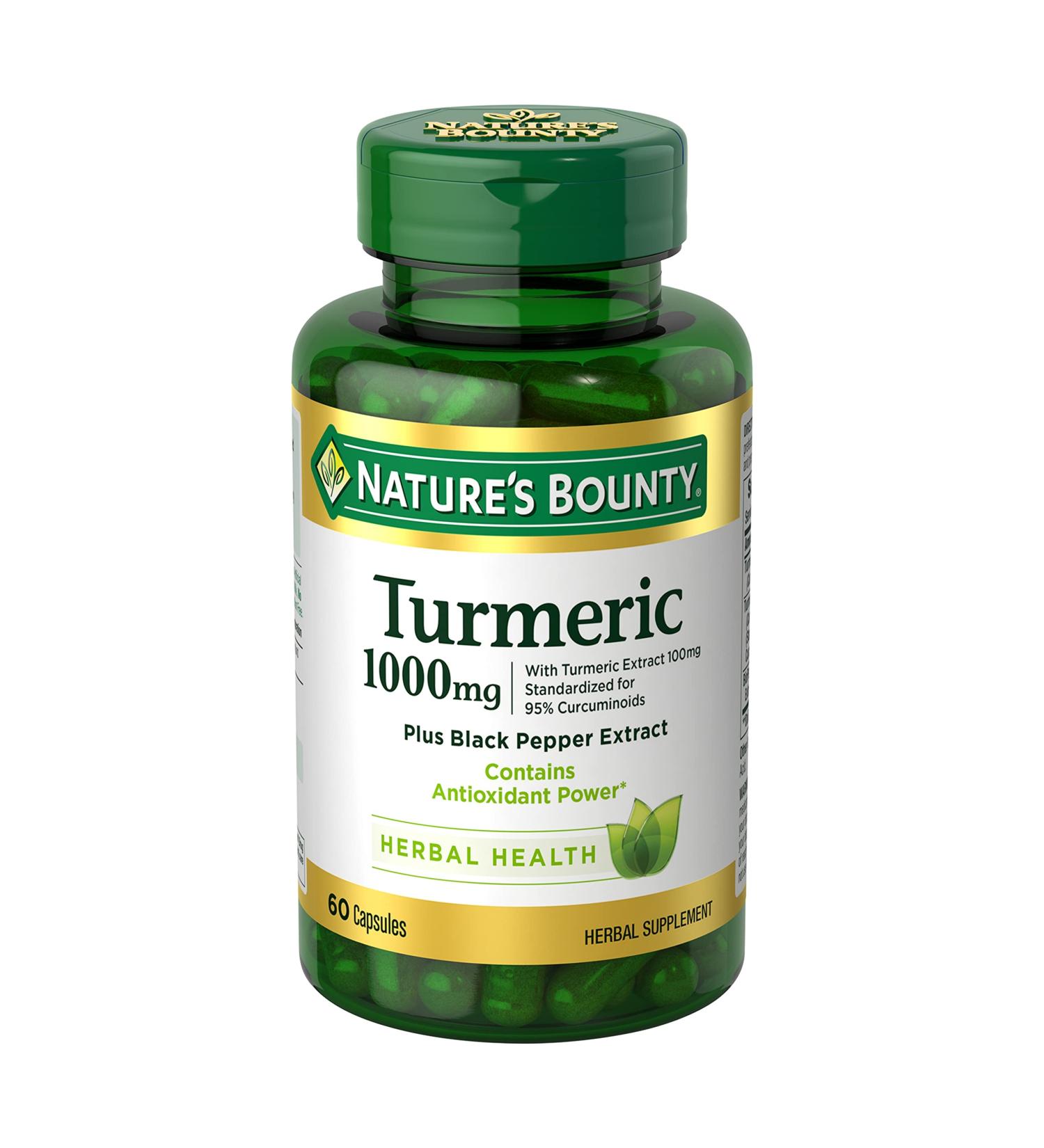 Nature's Bounty Turmeric 1000 mg - 60 Capsules for Joint & Immune Support - Buy Online on GoSupps.com