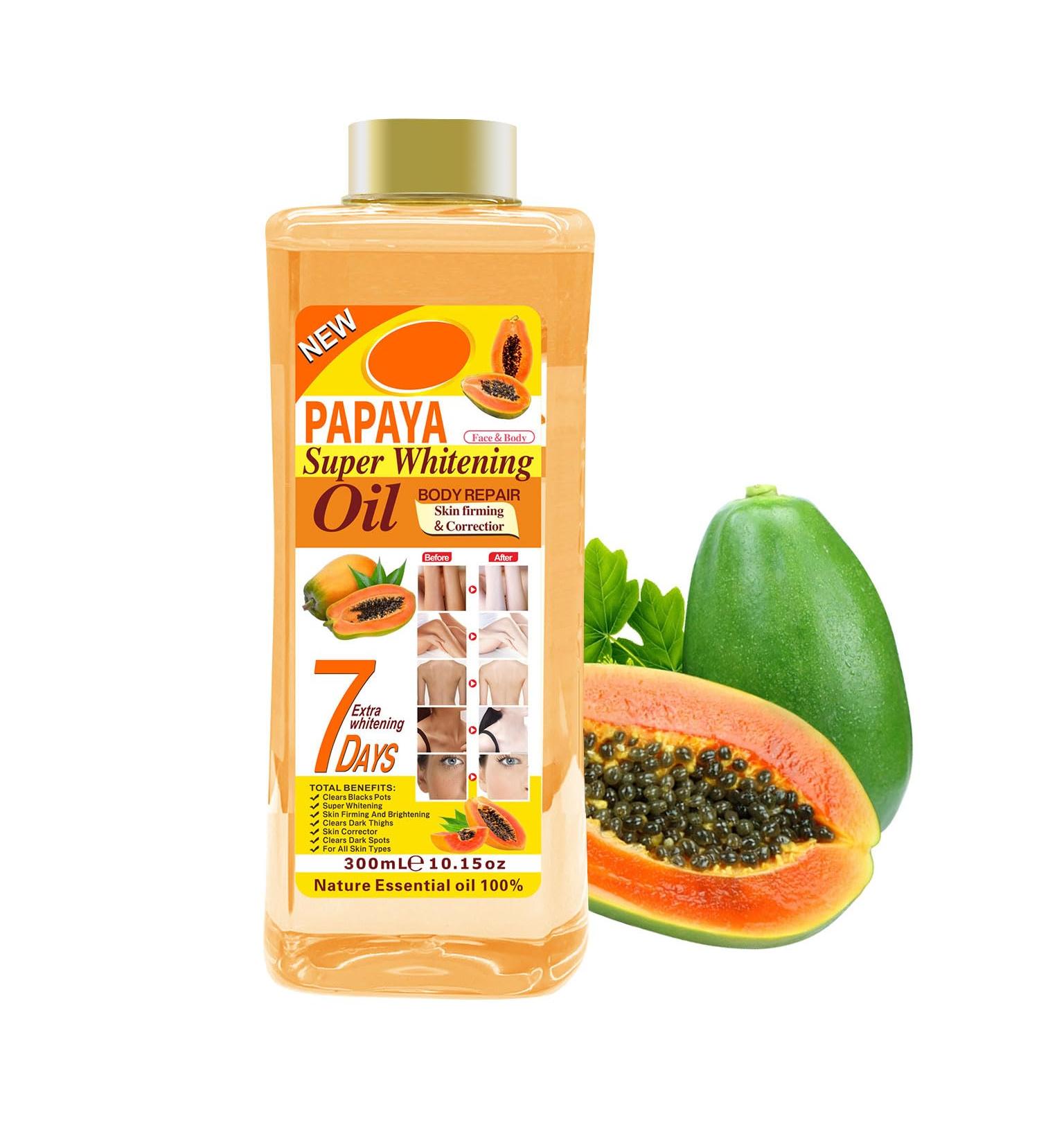 Buy Papaya Super Oil 7 Days - Nourishing Face & Body Moisturizer | 300ml Skincare Essential Oil for Hydration & Massage - Buy Online on GoSupps.com
