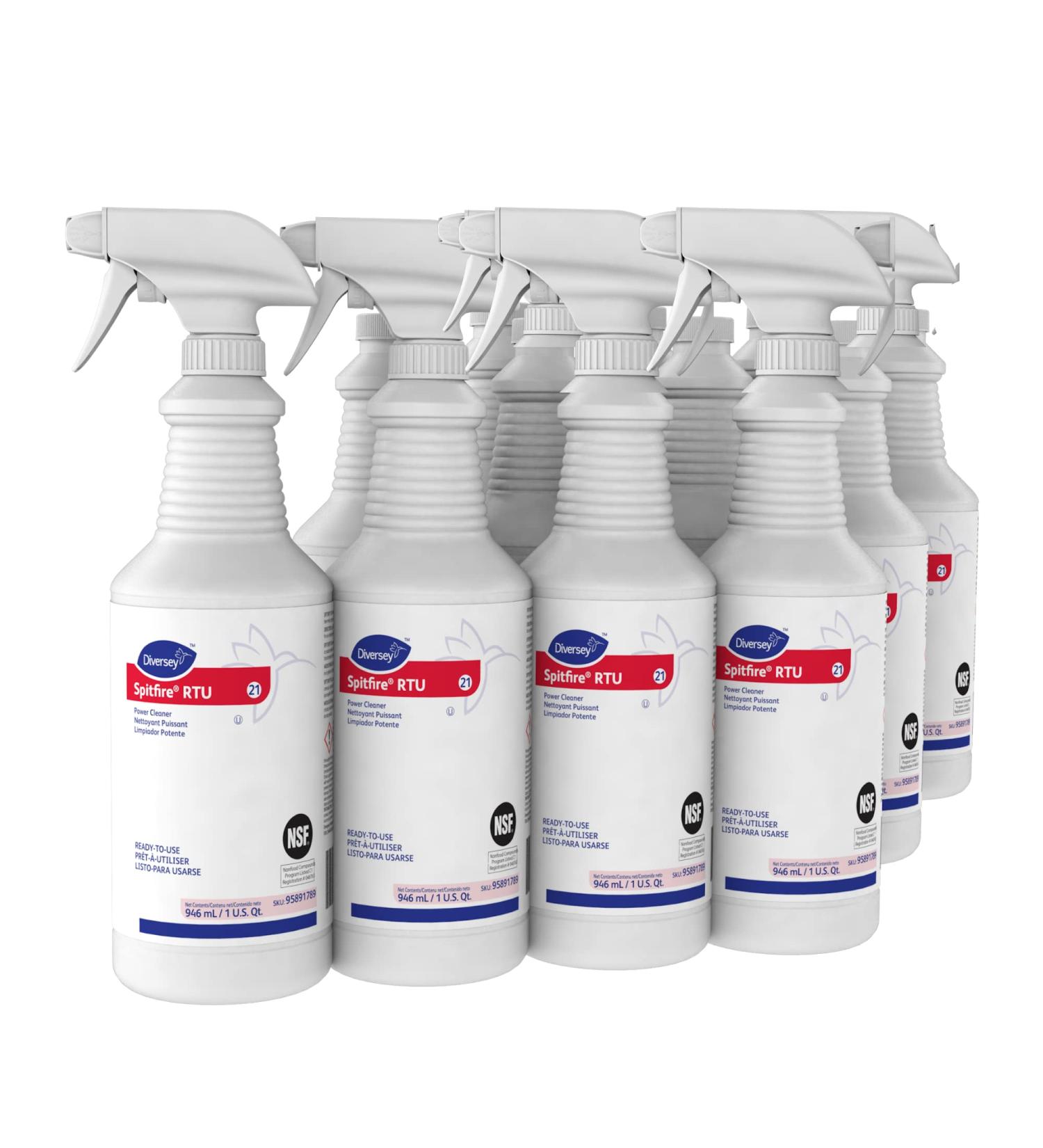 Spitfire Diversey 95891789 Power Cleaner - 32 oz Fresh Scent Spray Bottle (Case of 12) | Best International Shipping - Buy Online on GoSupps.com