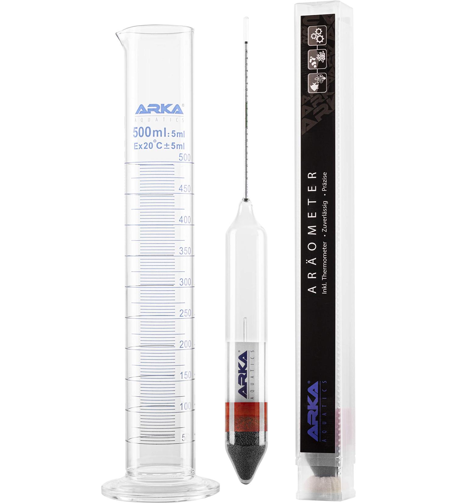 ARKA AR ometer Set - Precision Density Measurement for Seawater Aquariums | Thermometer & Borosilicate Glass Measuring Cylinder | International Shipping Available - Buy Online on GoSupps.com