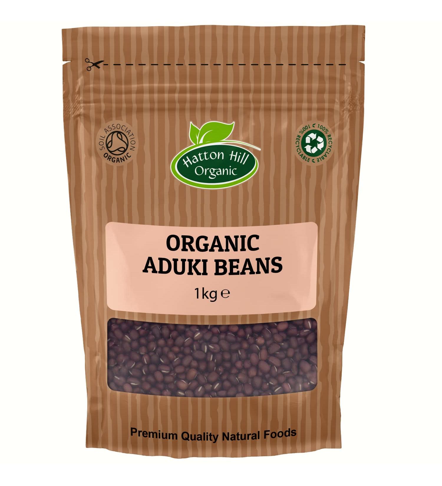 Organic Aduki (Adzuki) Beans 1kg by Hatton Hill Organic - Free UK Delivery