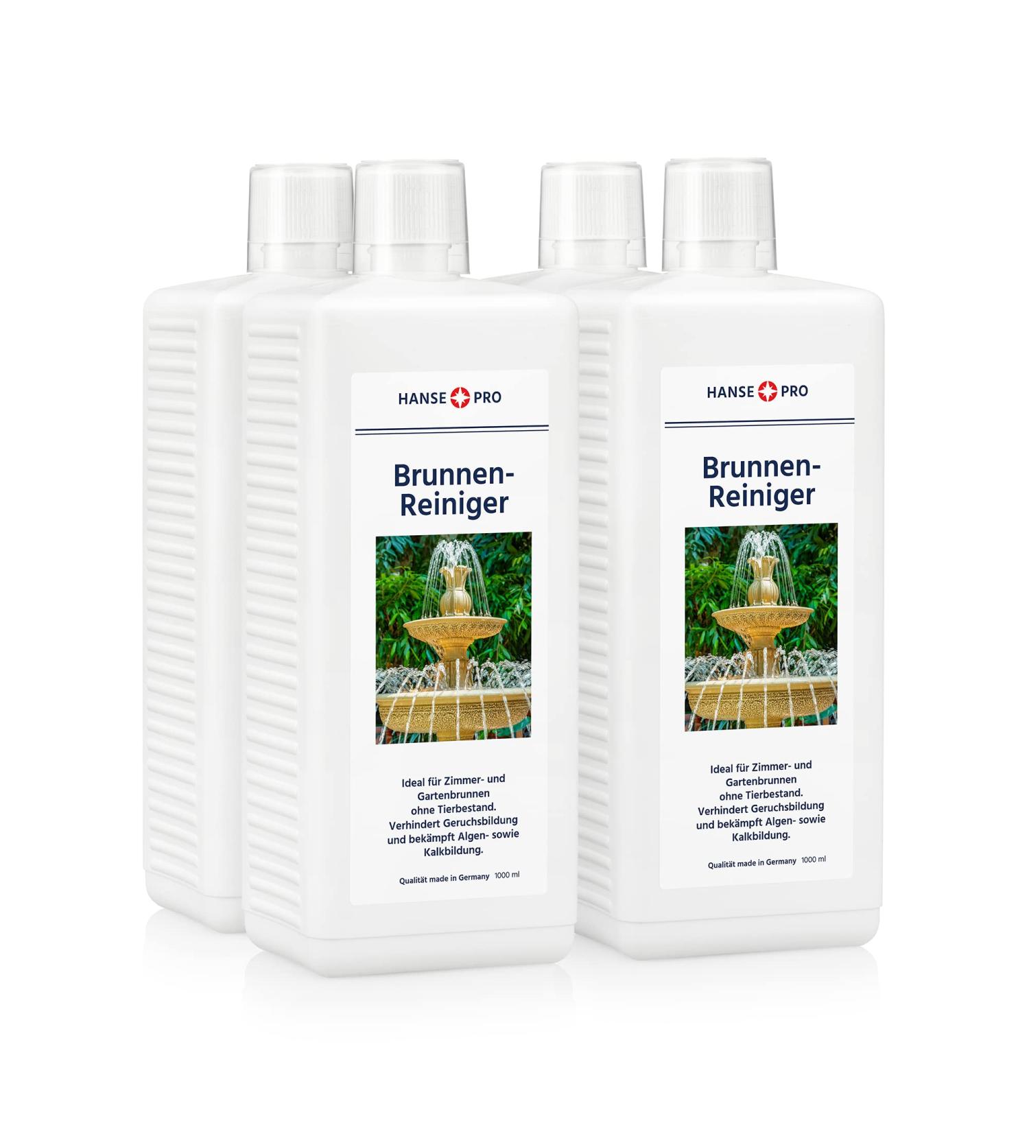 Hanse Pro Brunnen Cleaner - 4 x 1000 ml | Effective Water Care | Keeps Water Fresh & Clear | Prevents Algae Bacteria & Lime - Buy Online on GoSupps.com