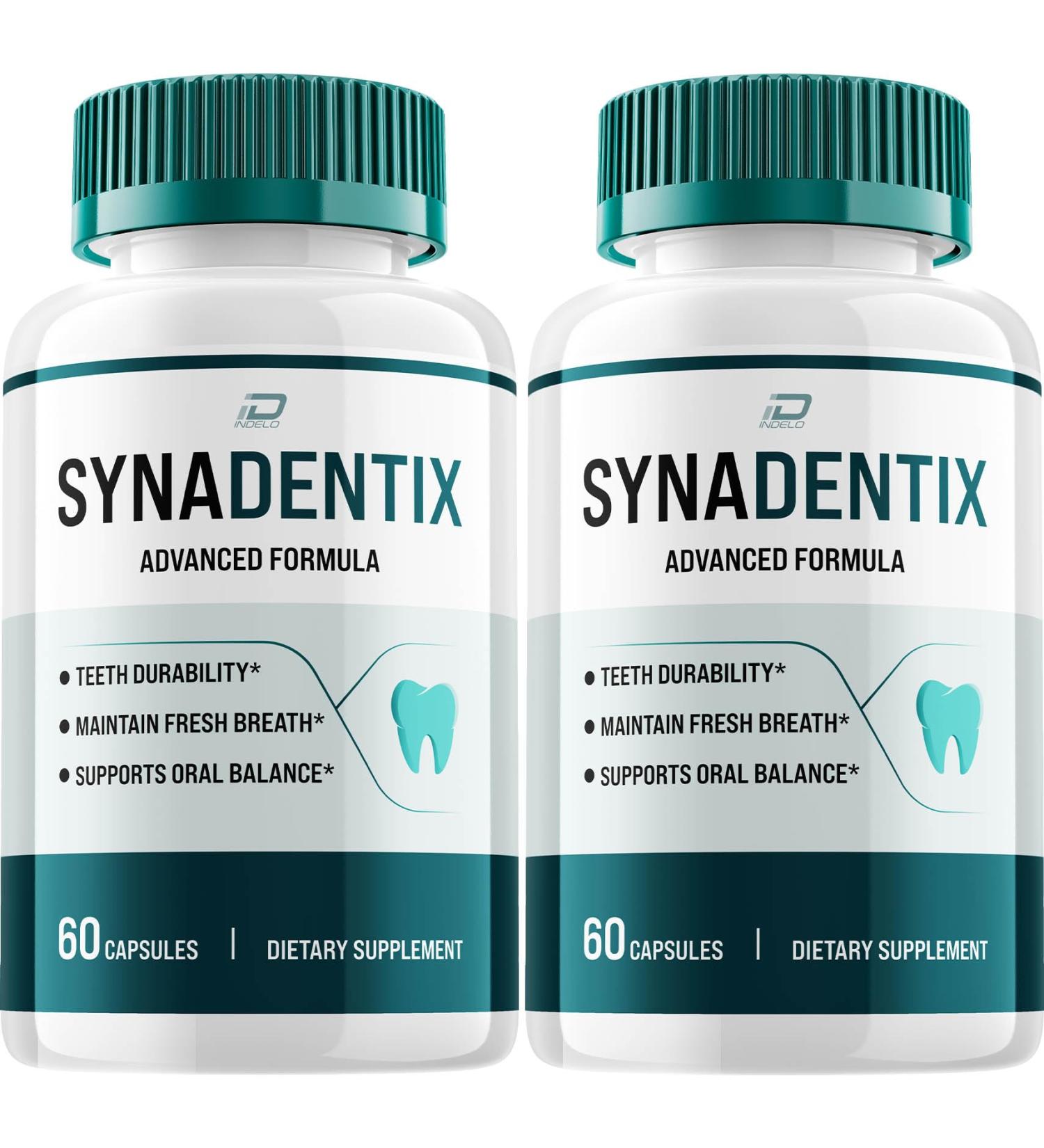 Indelo Synadentix Dental Support Capsules Syna Dentix Supplement with Oral Formula Dental Health Reviews (2 Pack - 120 Capsules) - Buy Online on GoSupps.com