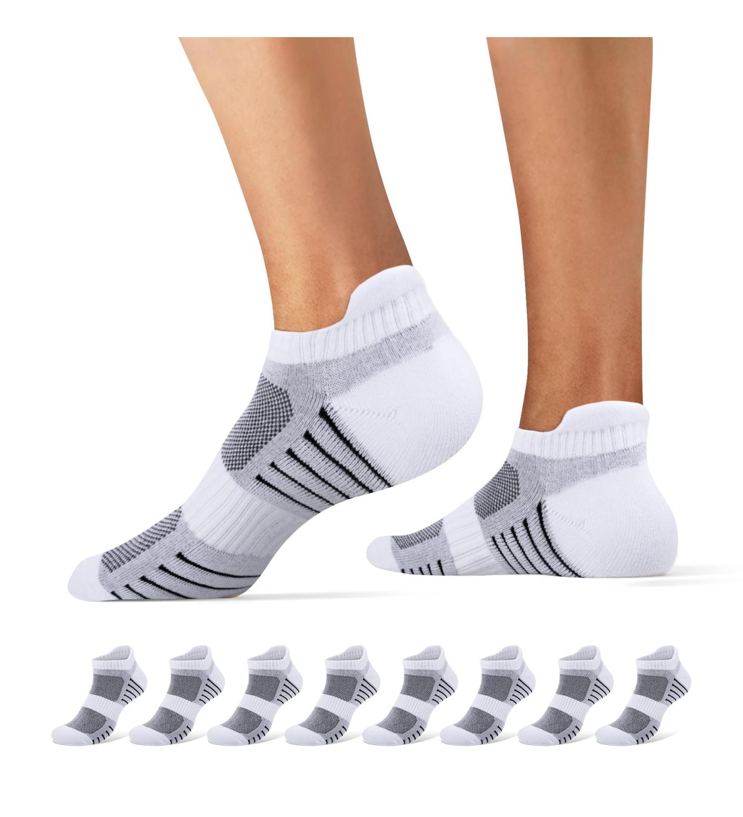 Falechay 8 Pairs Unisex Sneaker Socks - Breathable Cotton Sports Socks for Men & Women | Short Running Socks Size 35-38 - White - Buy Online on GoSupps.com