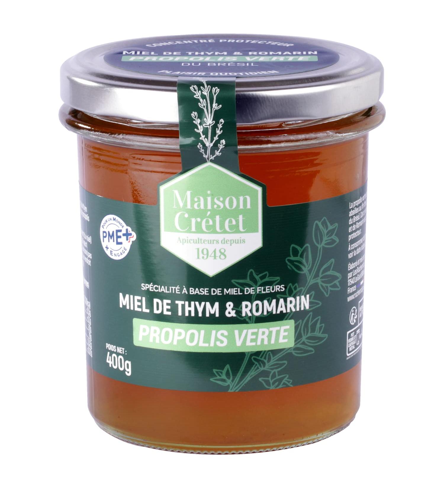 House Cr tet | Thyme honey Rosemary and green propolis | Glass jar | 1 preparation in 400g jar - Buy Online on GoSupps.com