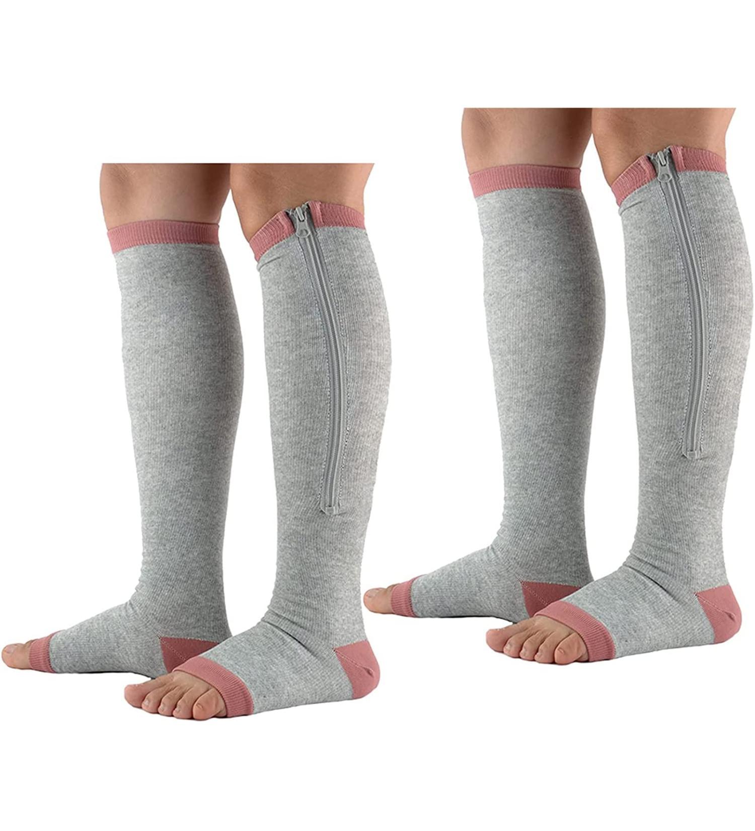 Buy Sxhmsal Medical Compression Stockings - Open Toe Zipper Socks for Varicose Veins Fat Burning Slimming Running & Tiredness Relief - International Shipping Available - Buy Online on GoSupps.com