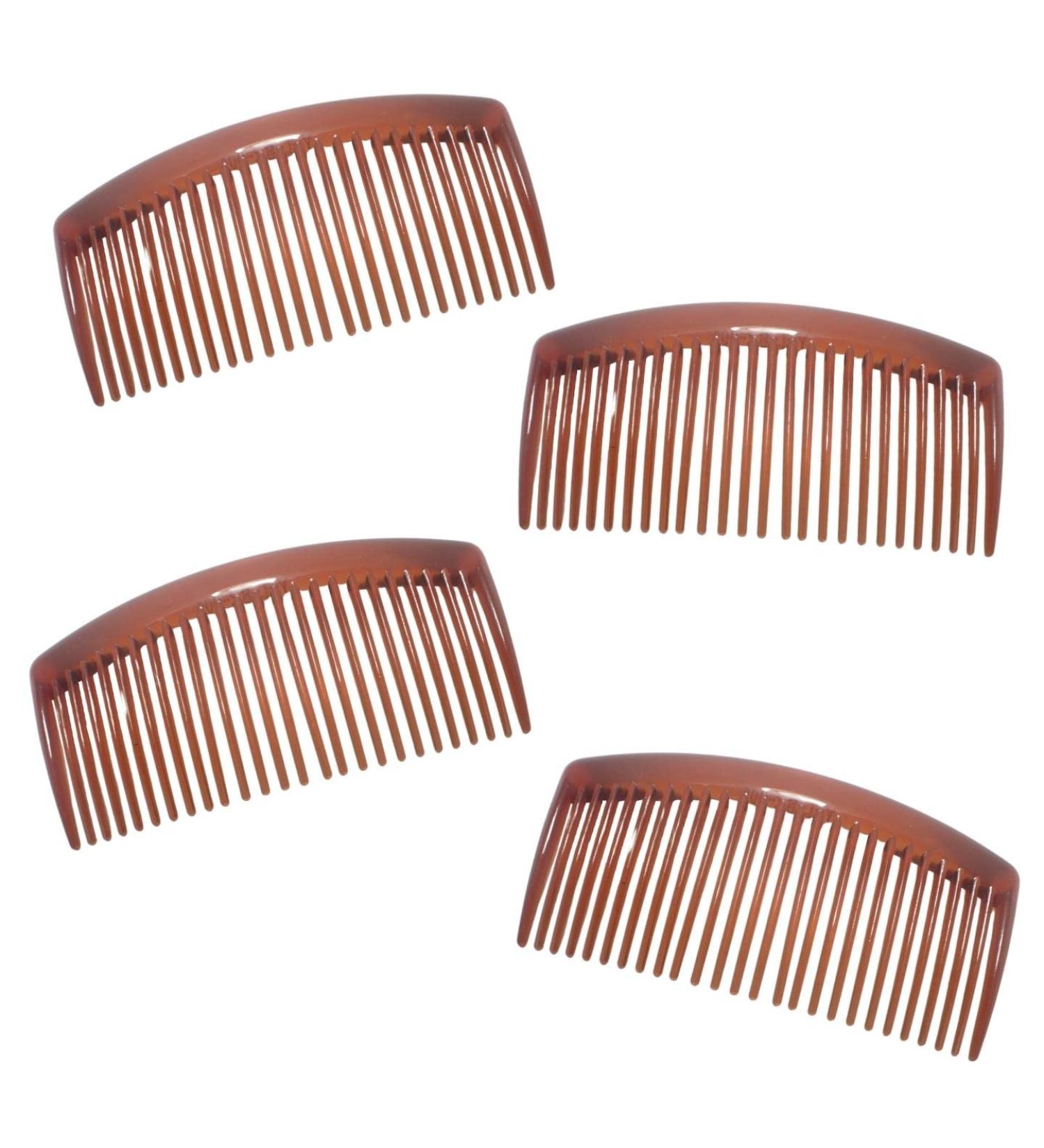 Topkids Accessories Set Of 4 Hair Comb Slides For Women Ladies Girls French Side Combs Strong Hold Hair Clips Clip Hair Slide for Thick and Fine Hair (9cm / 3.5" Tort Brown) 9cm / 3.5" Tort Brown - Buy Online on GoSupps.com