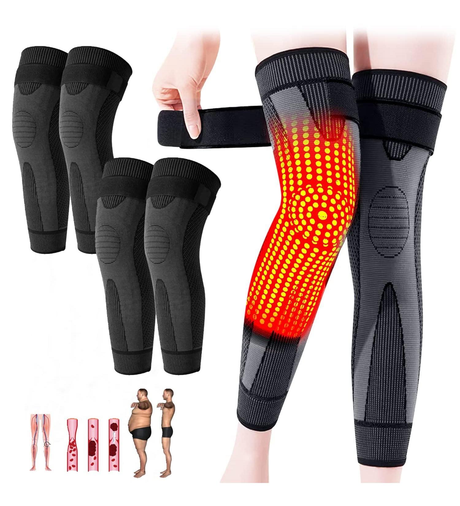 2 Pairs Tourmaline Acupressure Self-Heating Knee Sleeve & Socks Set for Men and Women - Black (L) - Buy Online on GoSupps.com