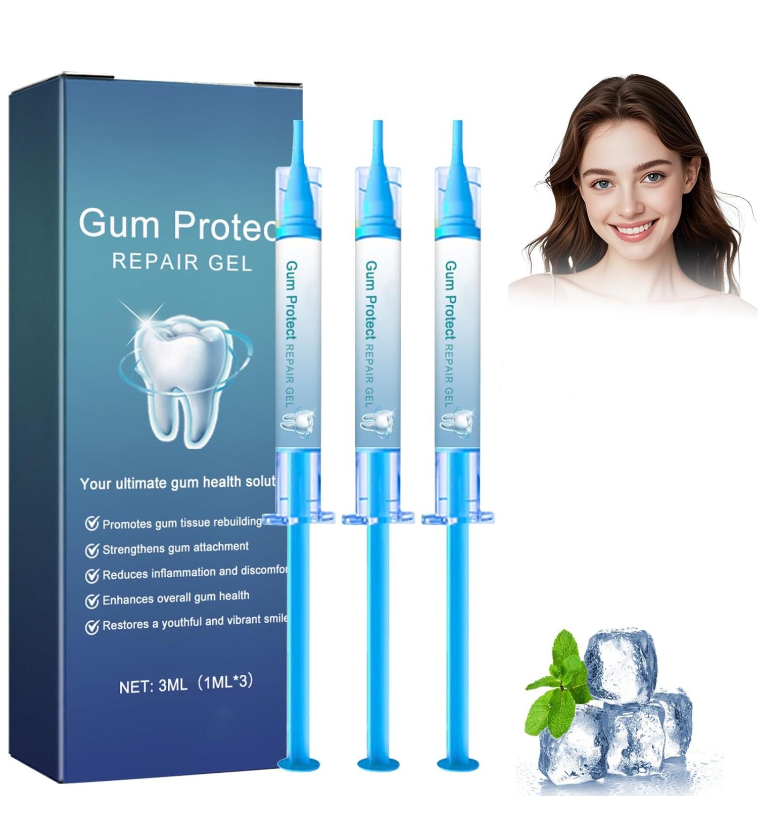 Gum Protect Dental Repair Gel GumCareGel Gum Repair Gel Teeth Whitening Gums Instant Soothing Gels 3ml (1ml x 3) Fresh Breath Professional Gum Health Solution - Buy Online on GoSupps.com