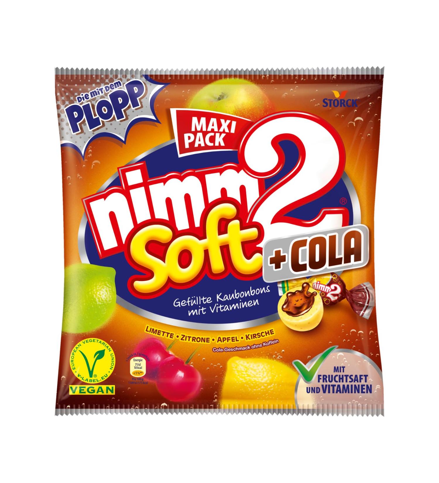 Nimm2 Soft + Cola - 345g Maxi Pack | Fruity & Cola Filled Chewing Candies | International Shipping - Buy Online on GoSupps.com